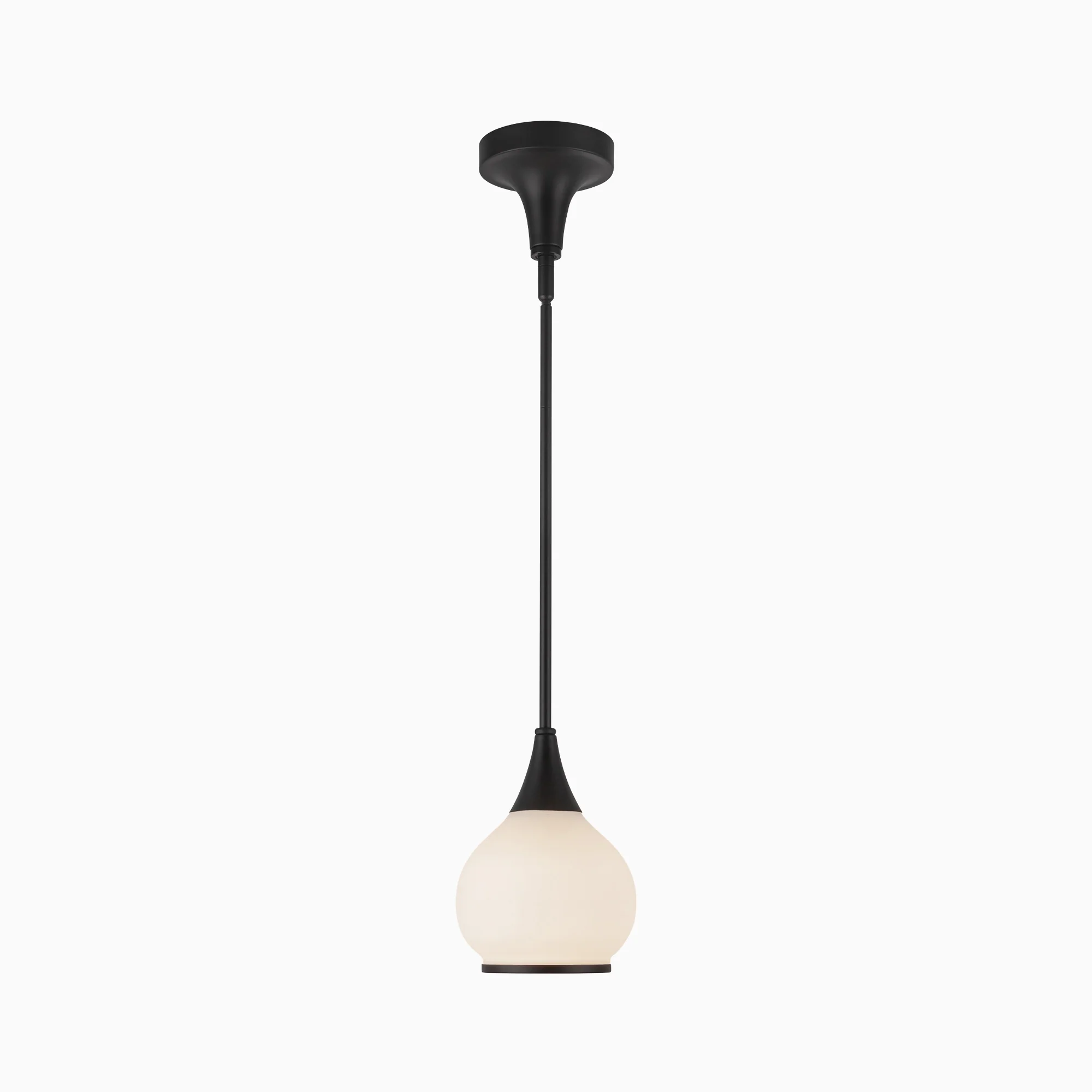 Eleanor 6" 1 Light Pendant in Matte Black/Opal Matte Glass - Image 3