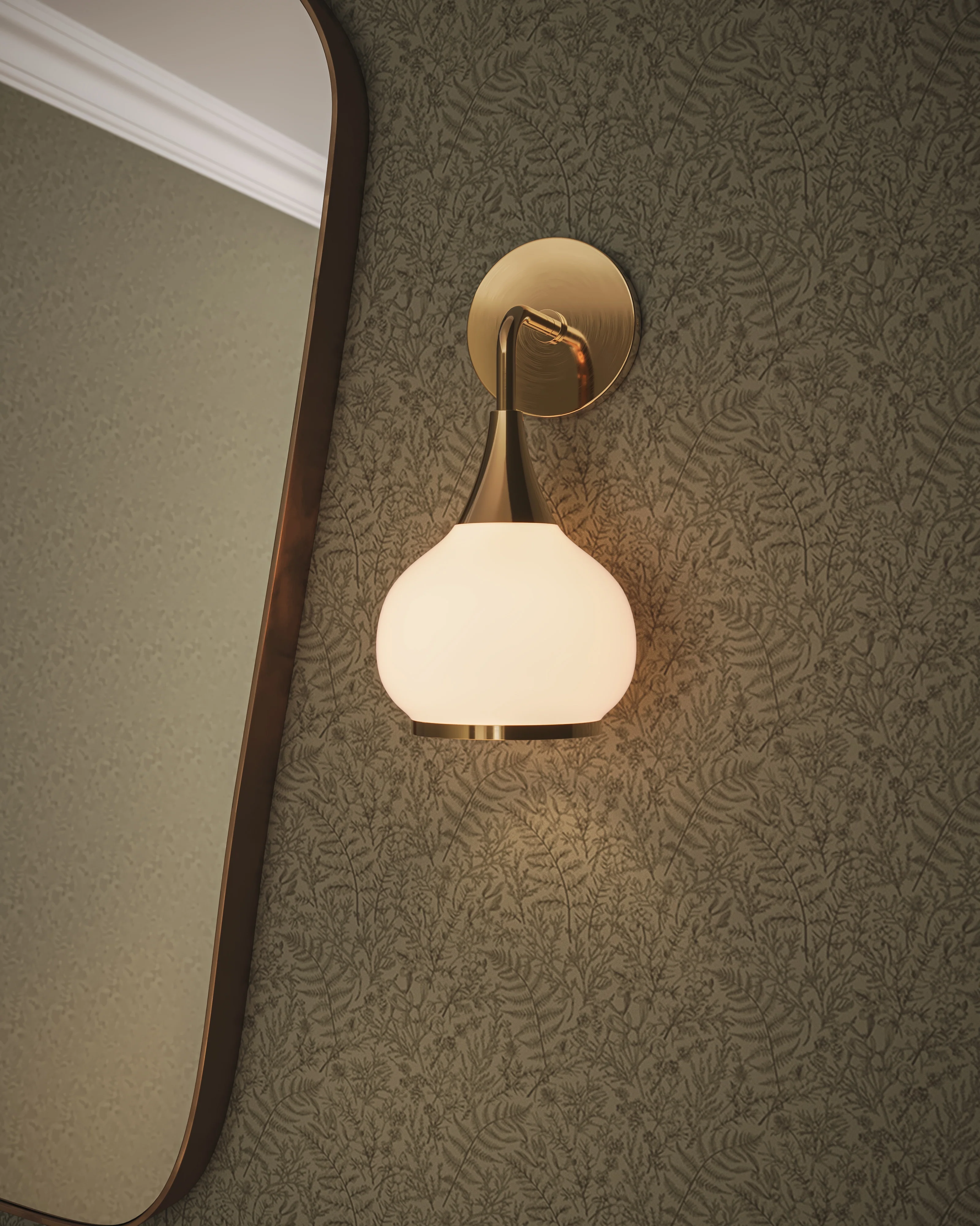 Eleanor 6" 1 Light Wall/Vanity Light in Aged Gold/Opal Matte Glass - Image 2