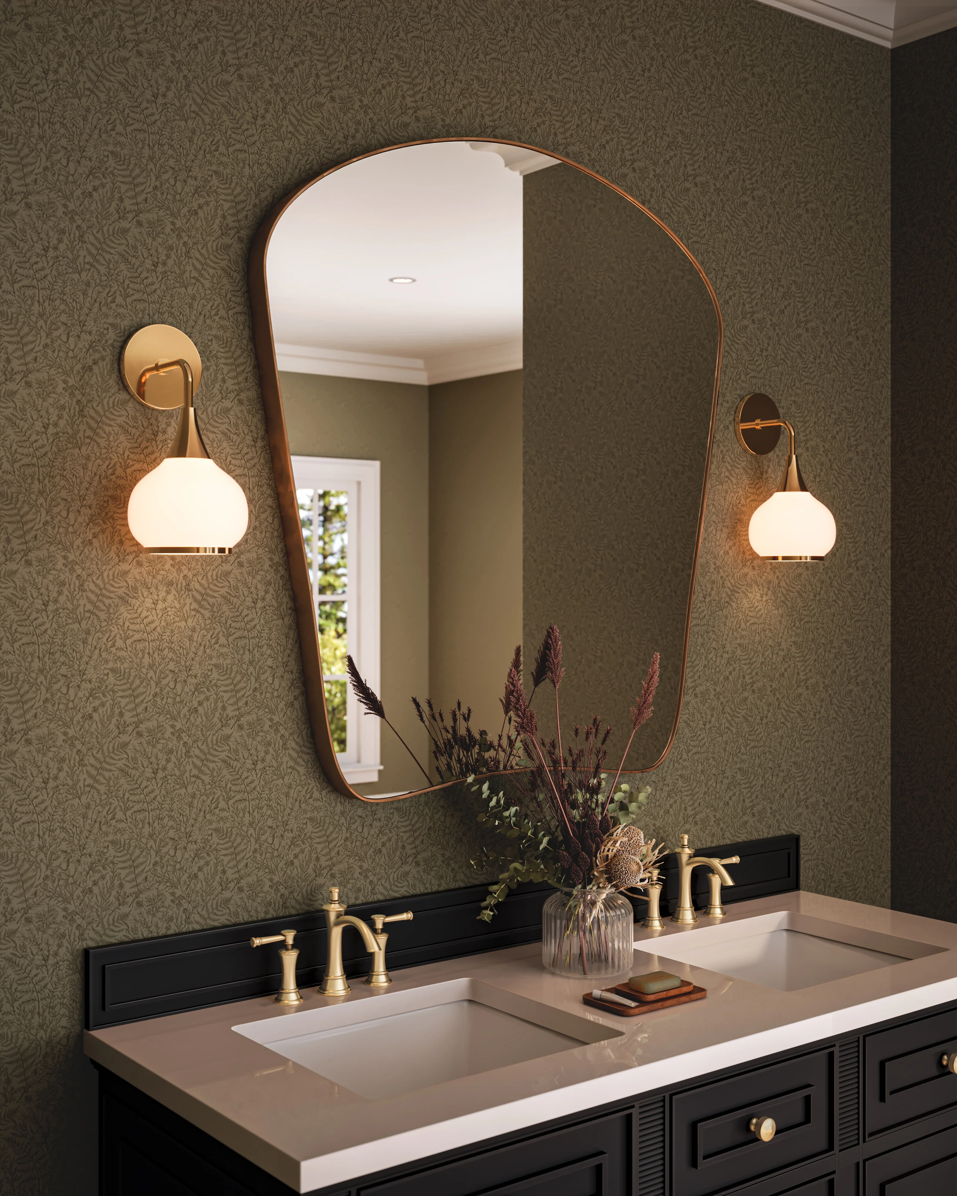 Eleanor 6" 1 Light Wall/Vanity Light in Aged Gold/Opal Matte Glass - Image 4