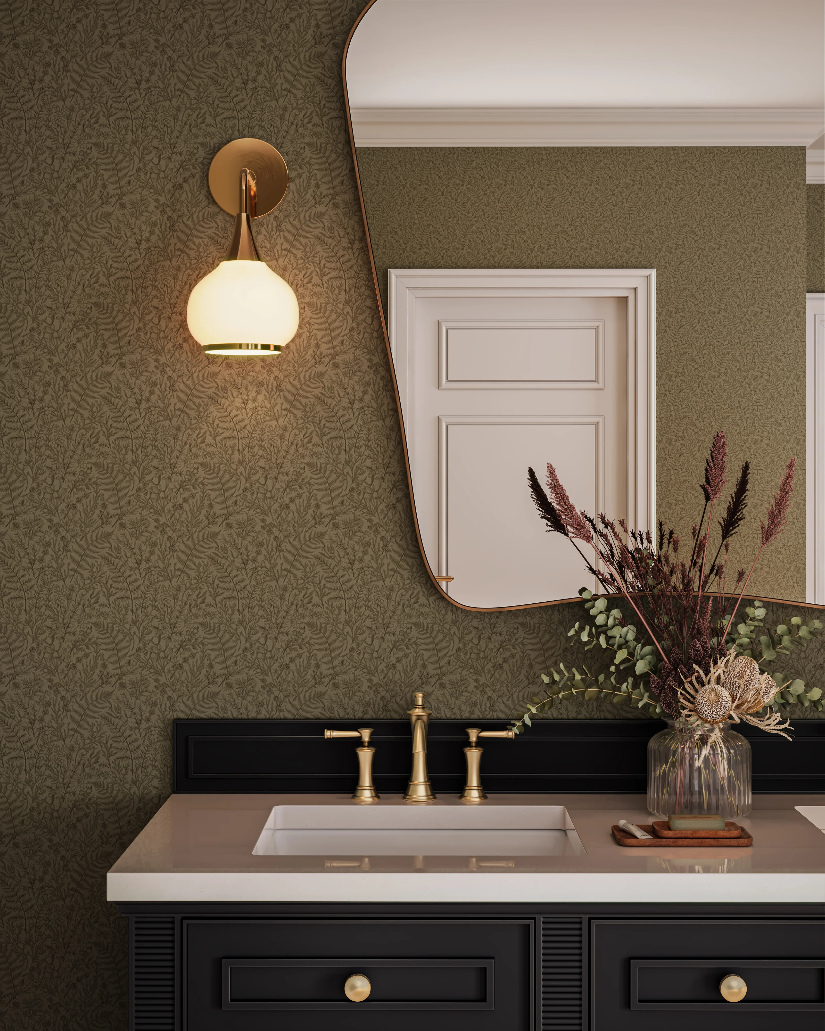 Eleanor 6" 1 Light Wall/Vanity Light in Aged Gold/Opal Matte Glass - Image 5