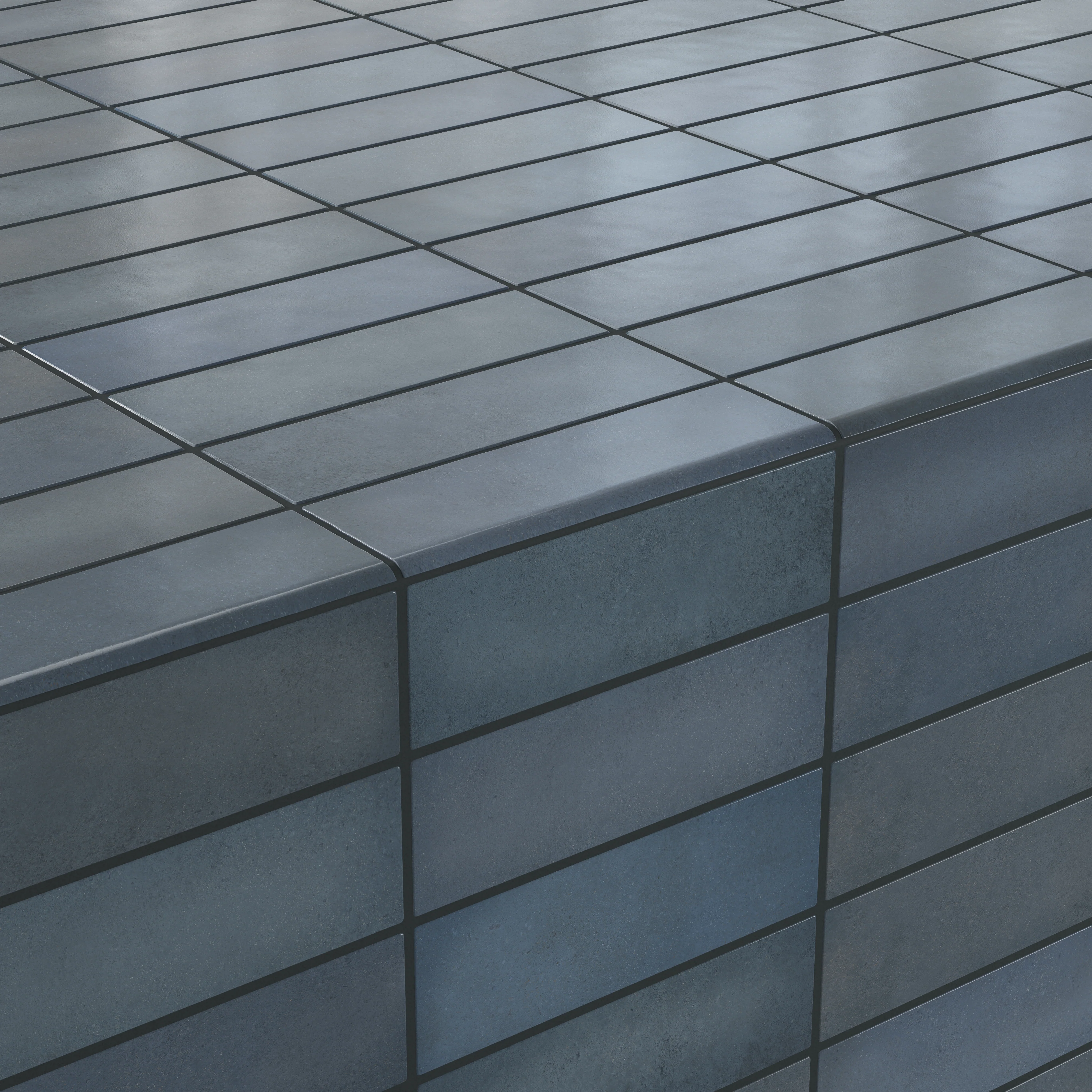 Ellie 2.5x8 Bullnose Matte Porcelain Tile in Denim - Image 4