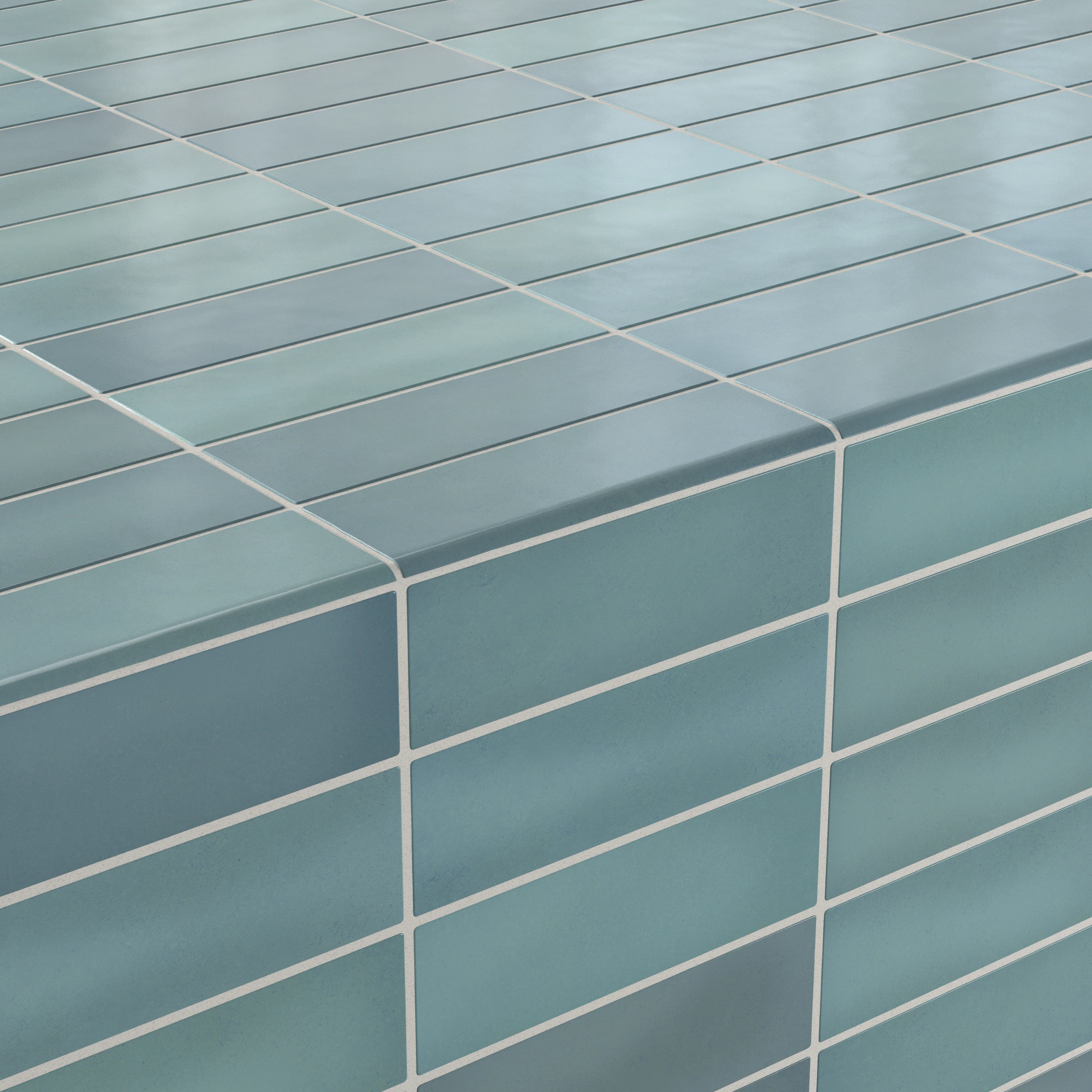 Ellie 2.5x8 Bullnose Matte Porcelain Tile in Lake - Image 4