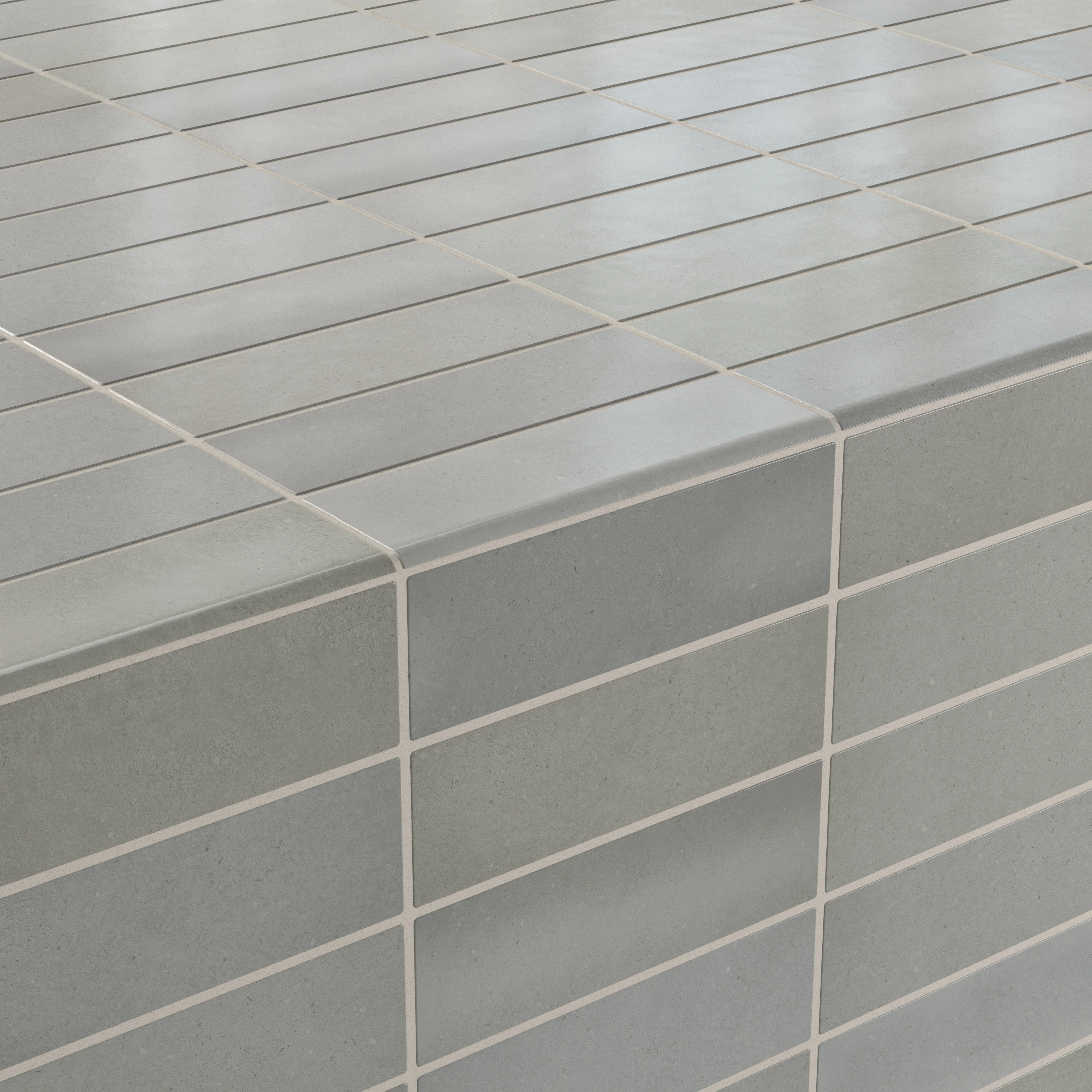 Ellie 2.5x8 Bullnose Matte Porcelain Tile in Pebble - Image 4