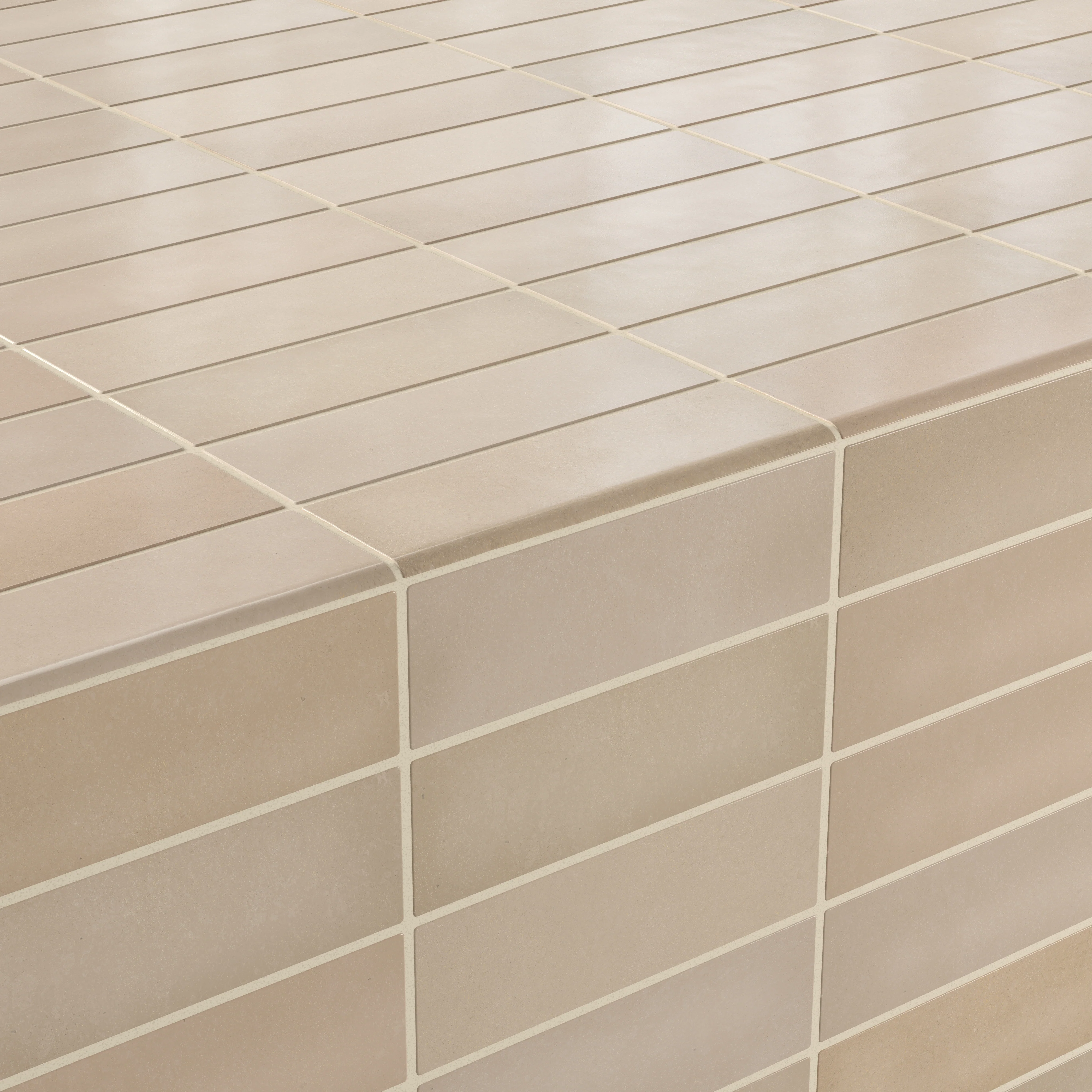 Ellie 2.5x8 Bullnose Matte Porcelain Tile in Tan - Image 4