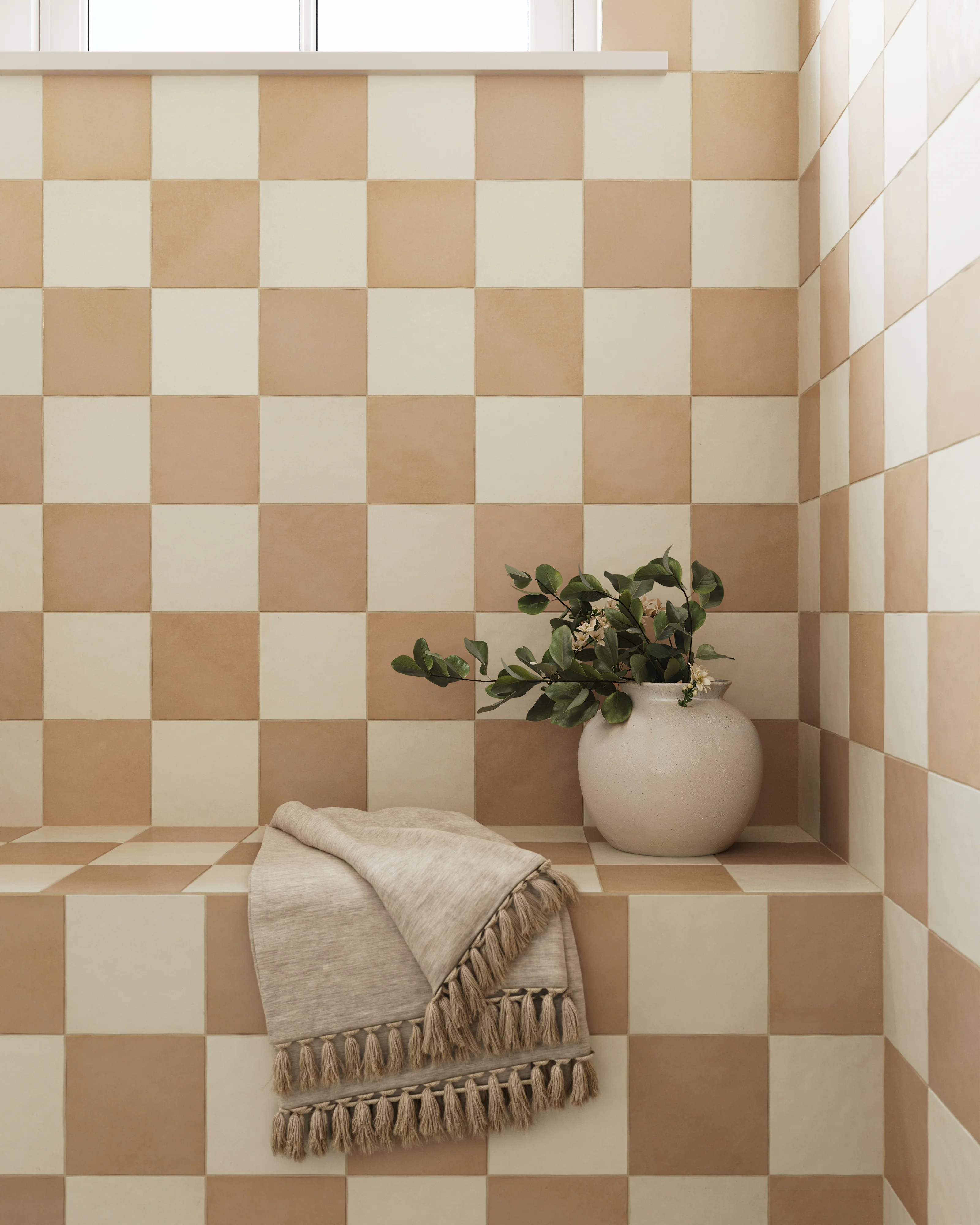 Ellie 5x5 Matte Ceramic Tile in Tan - Image 2