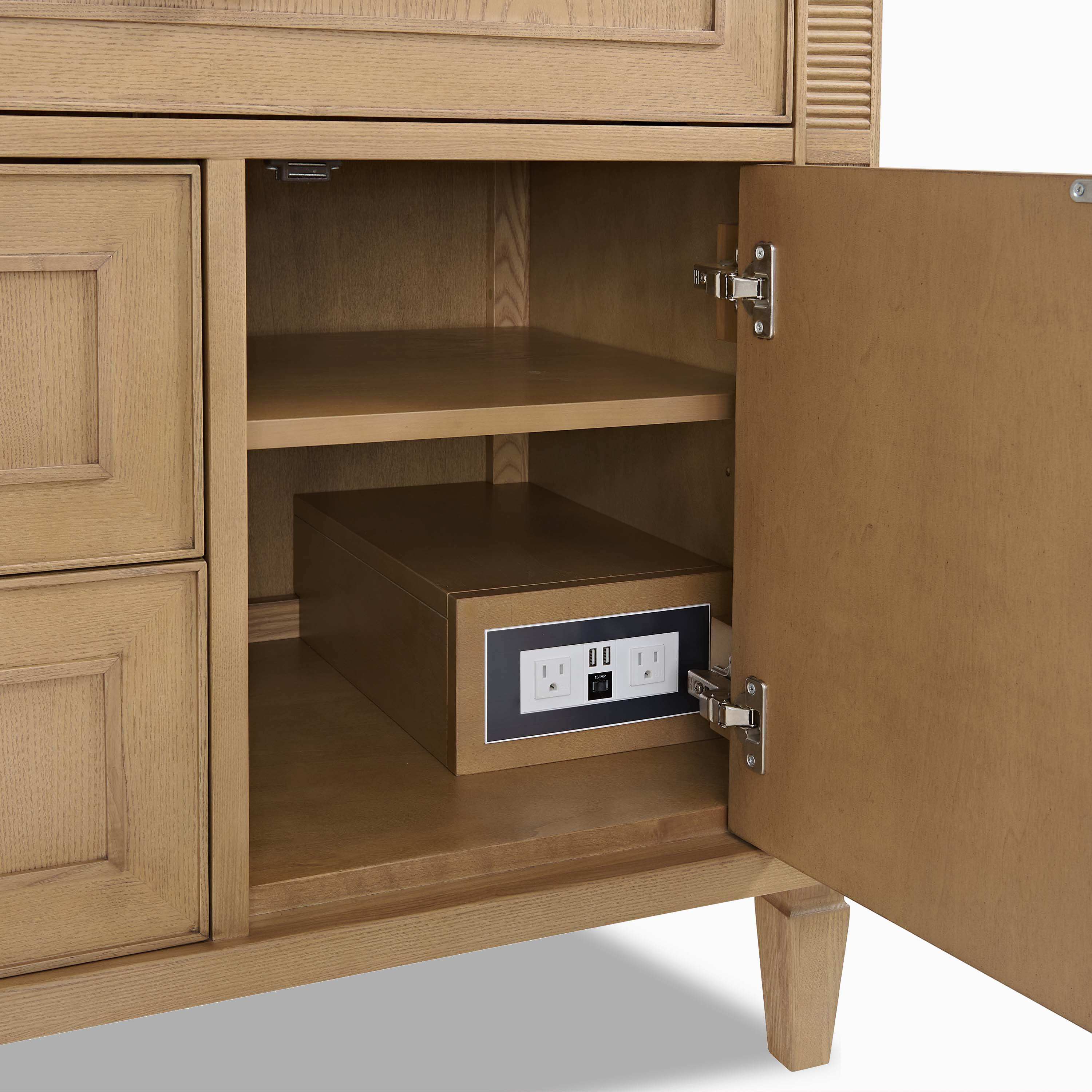 Elodie 36" Single Vanity in Light Natural Oak with 3 cm White Zeus Quartz Top - Image 7