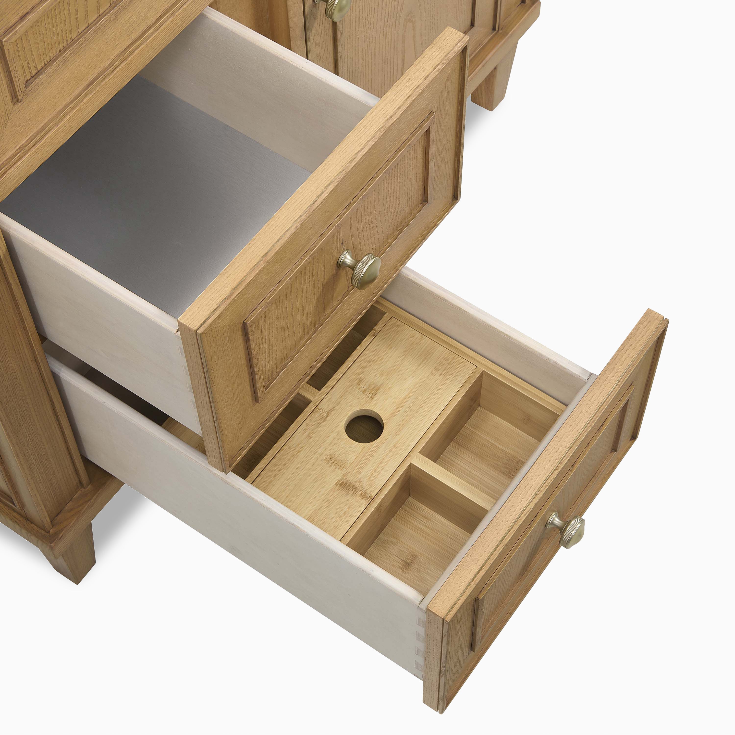 Elodie 36" Single Vanity in Light Natural Oak with 3 cm White Zeus Quartz Top - Image 8