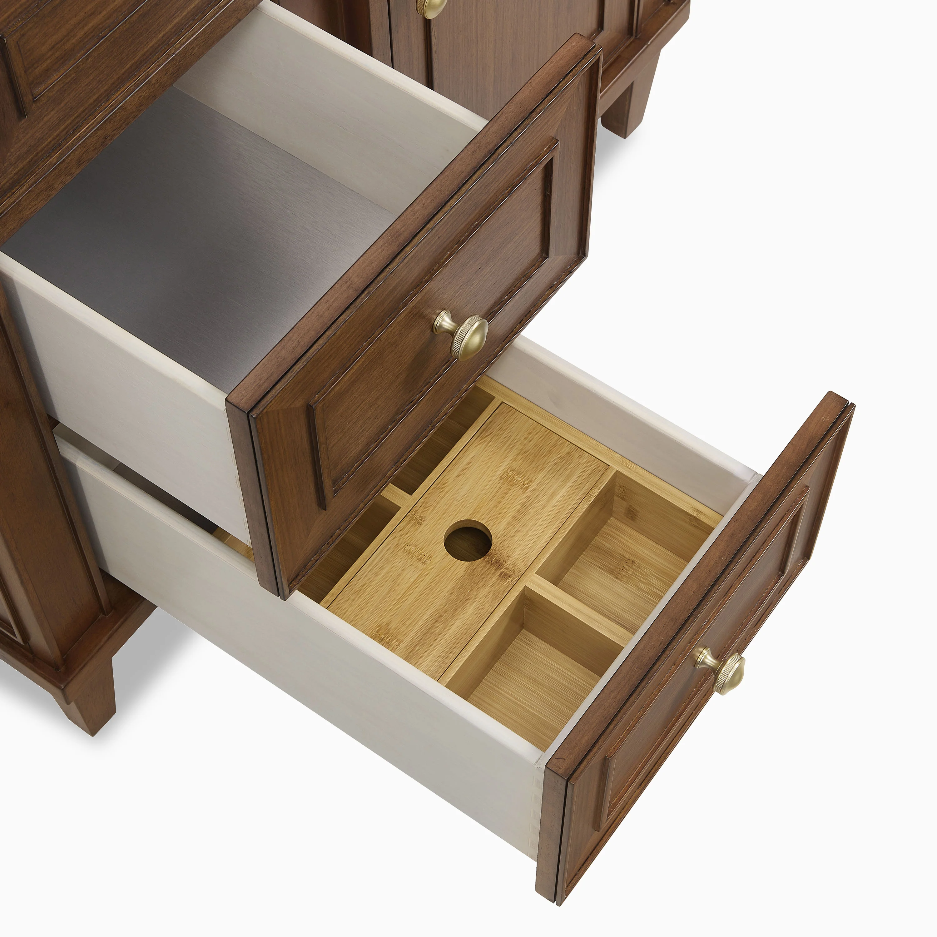 Elodie 36" Single Vanity in Mid-Century Walnut with 3 cm White Zeus Quartz Top - Image 8