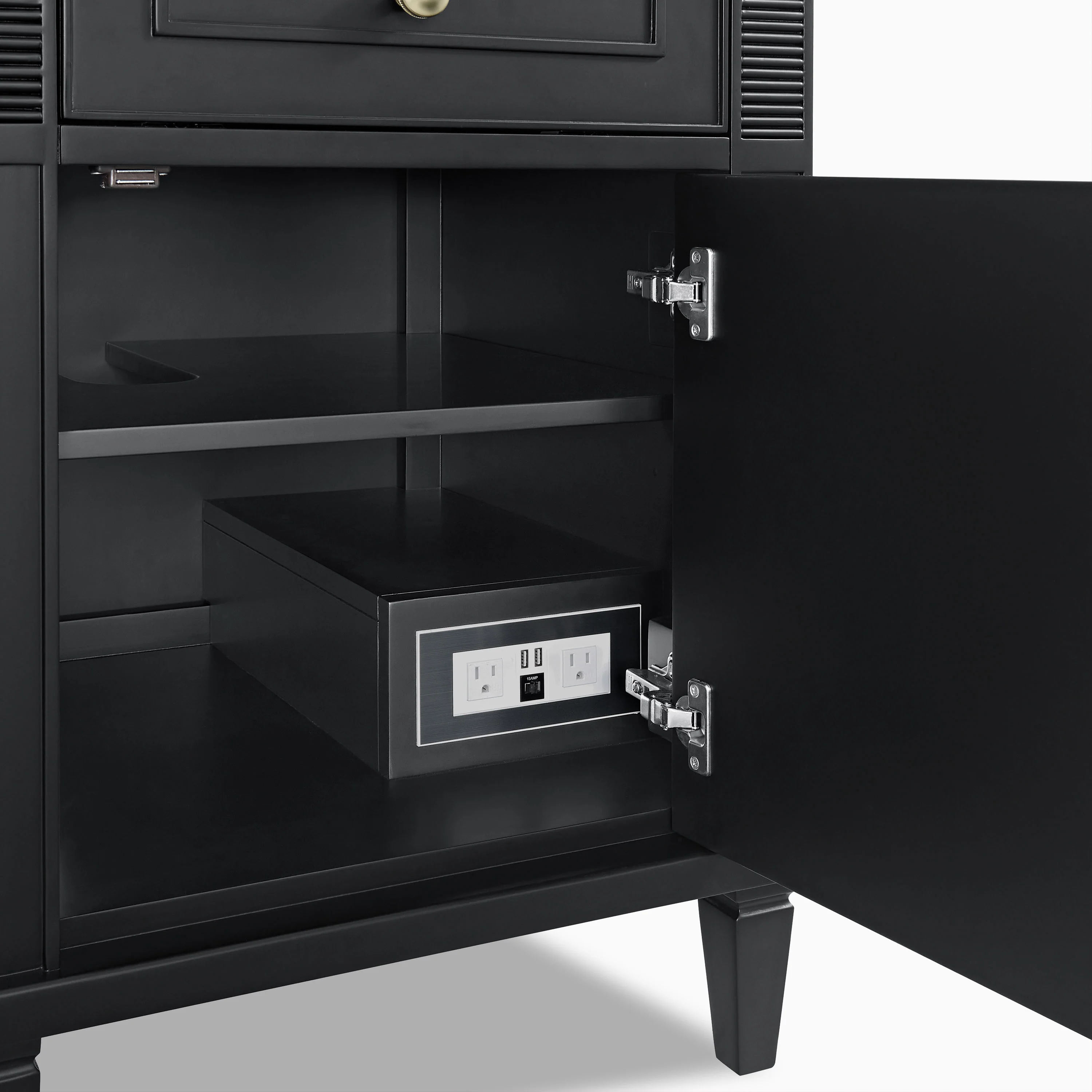 Elodie 60" Double Vanity in Black Onyx with 3 cm White Zeus Quartz Top - Image 7