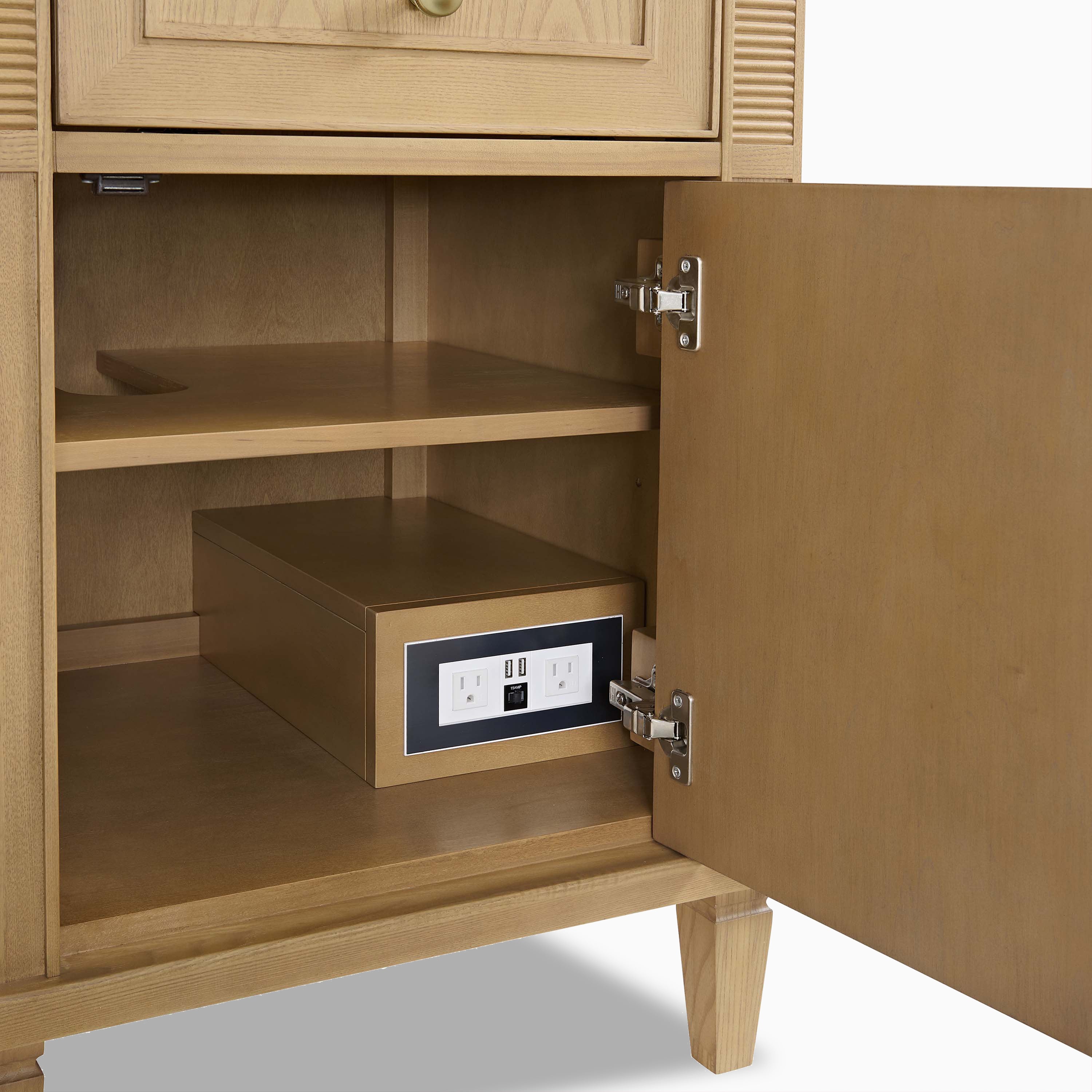 Elodie 60" Double Vanity in Light Natural Oak with 3 cm White Zeus Quartz Top - Image 7
