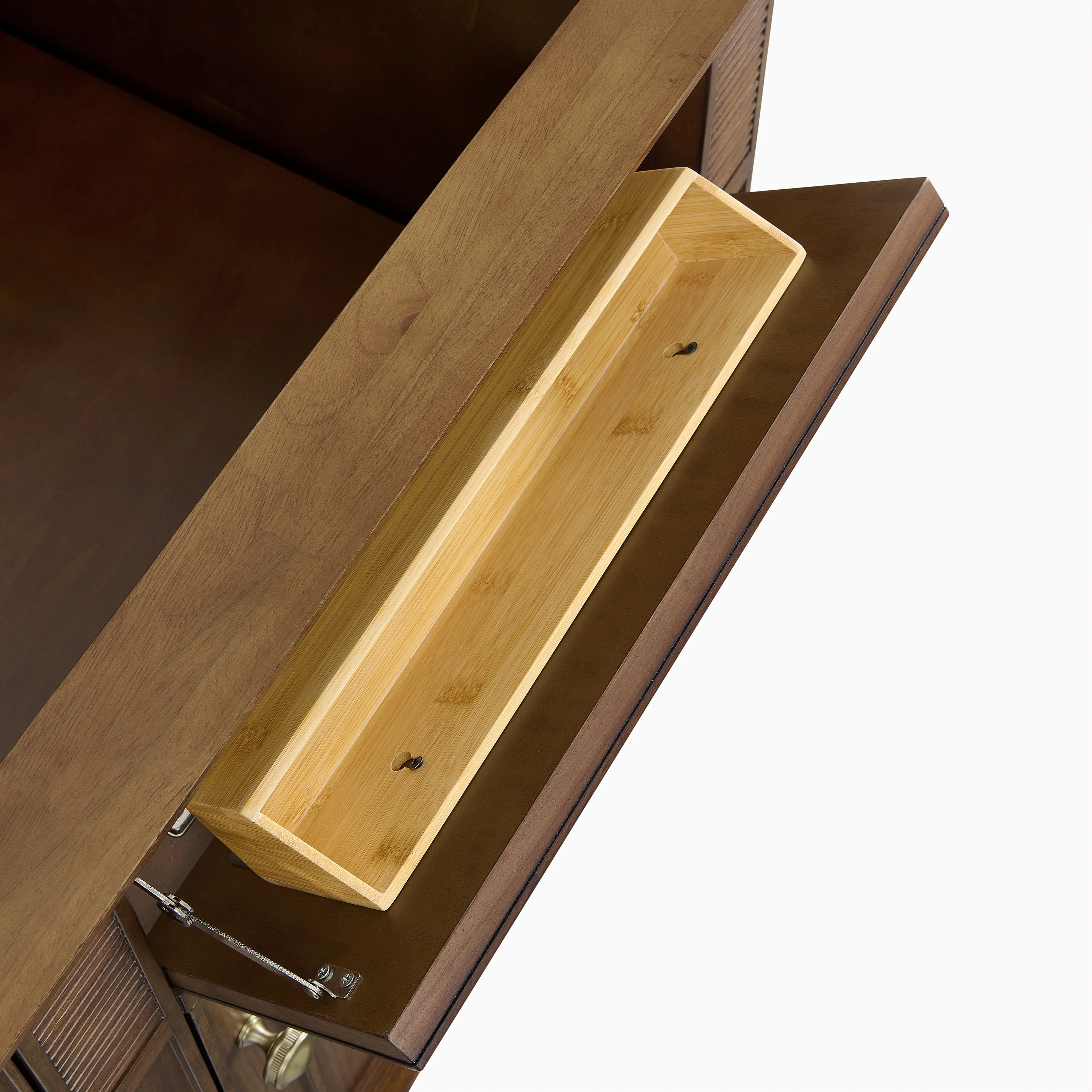 Elodie 60" Double Vanity in Mid-Century Walnut with 3 cm White Zeus Quartz Top - Image 9