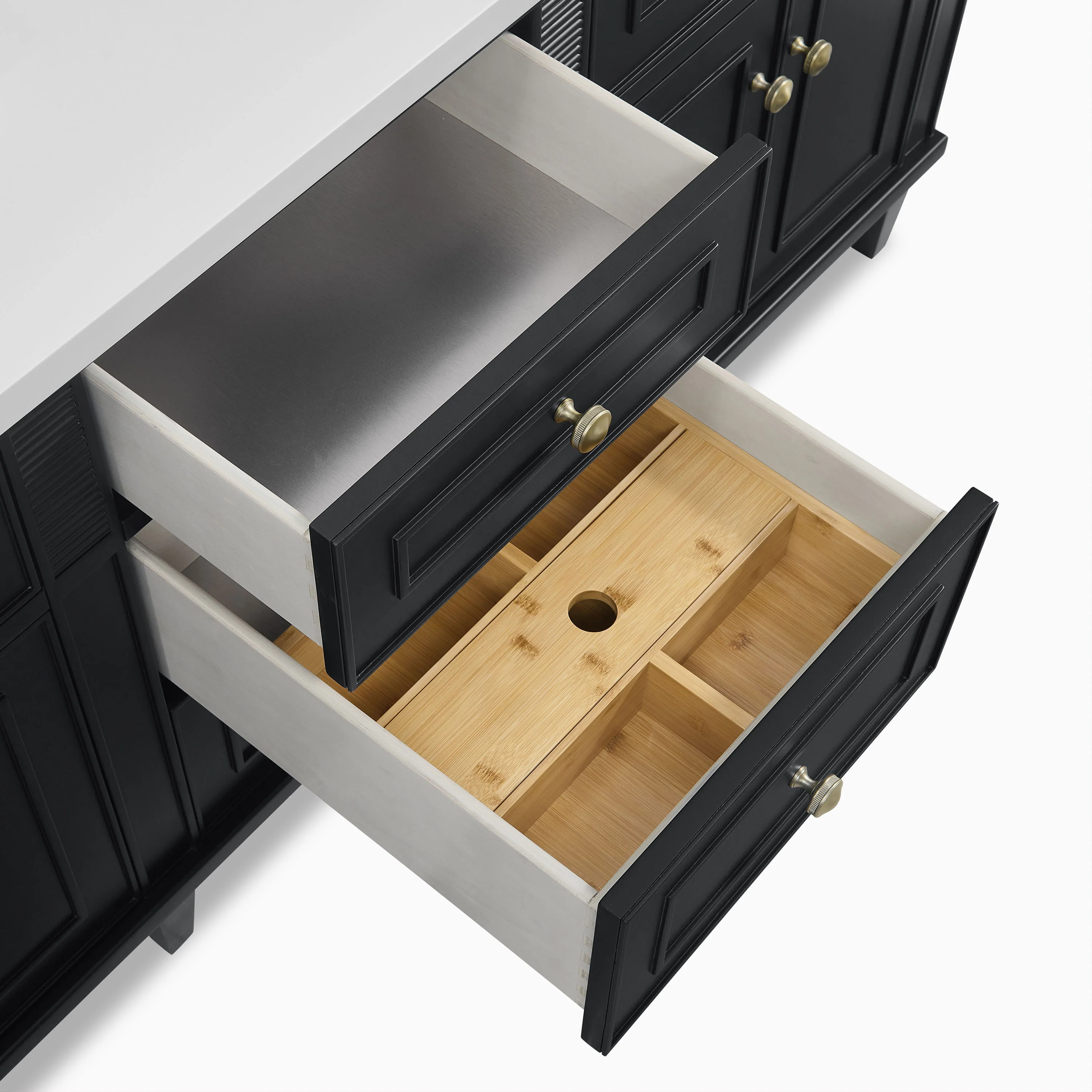 Elodie 72" Double Vanity in Black Onyx with 3 cm White Zeus Quartz Top - Image 8