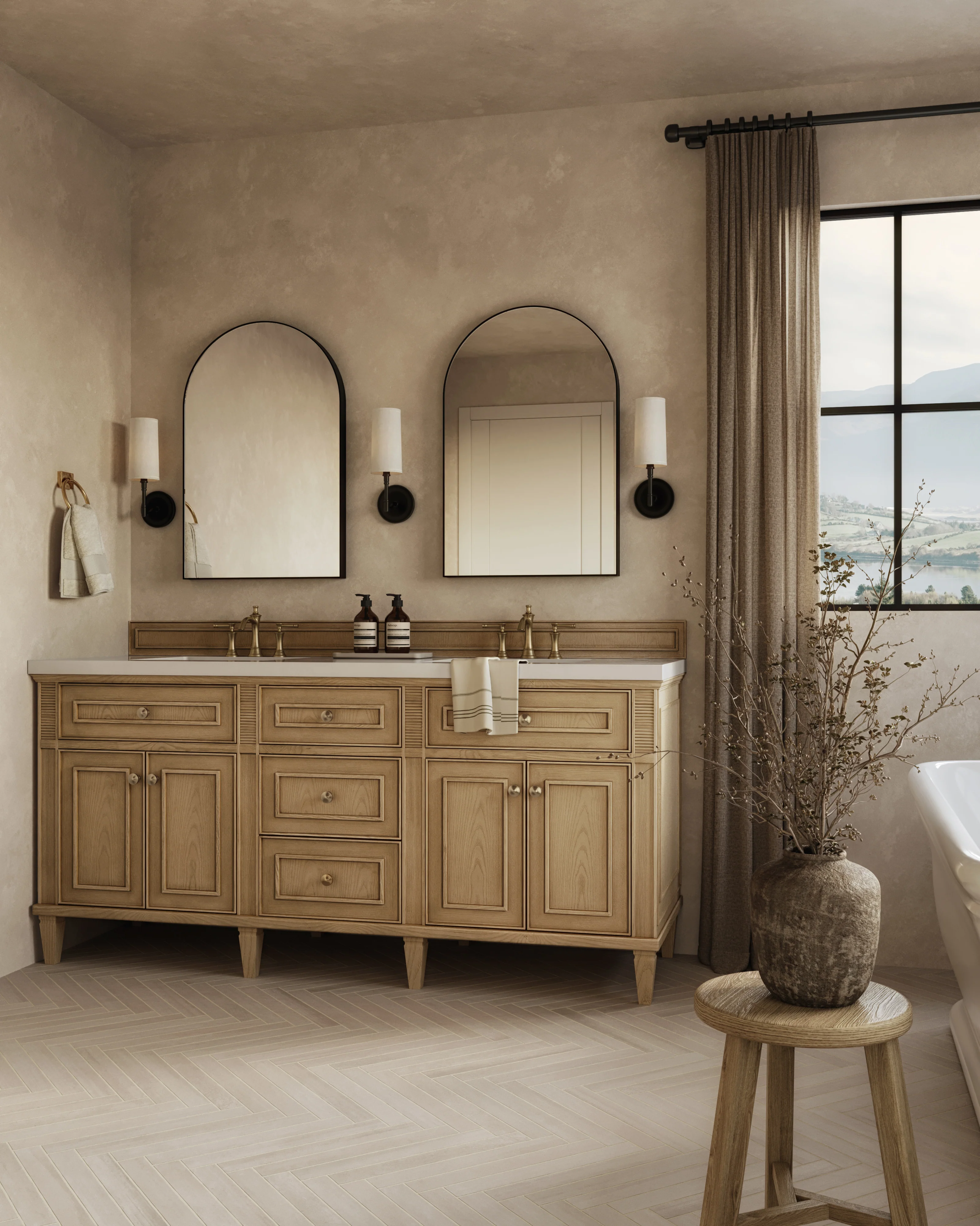 Elodie 72" Double Vanity in Light Natural Oak with 3 cm White Zeus Quartz Top - Image 10