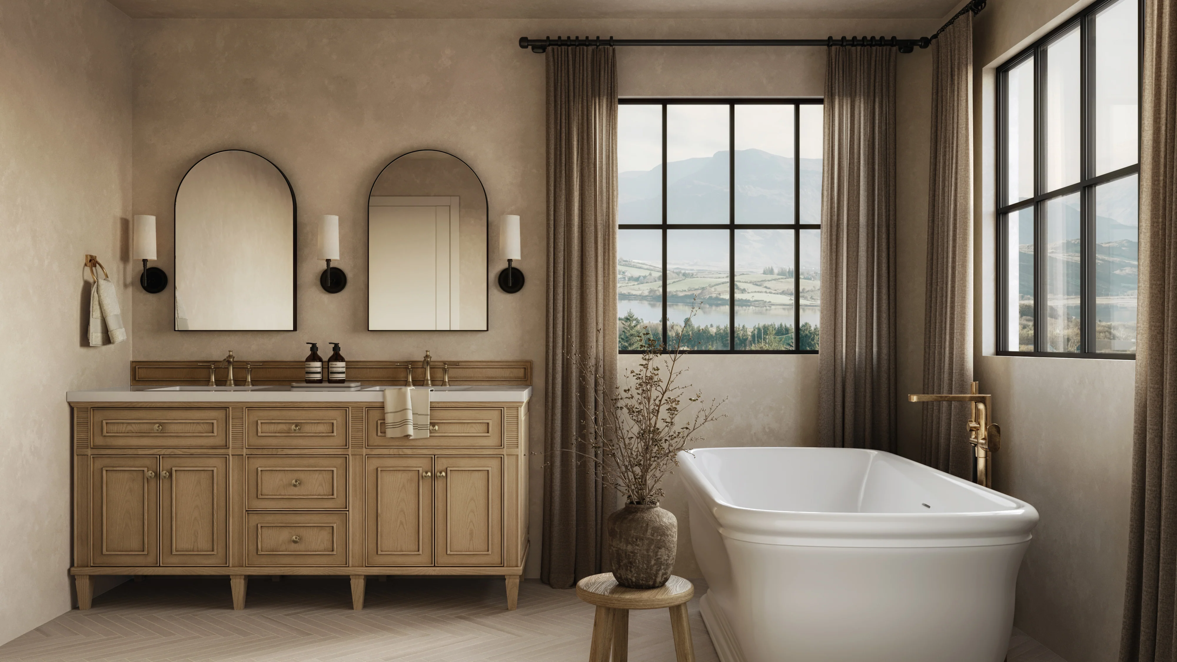 Elodie 72" Double Vanity in Light Natural Oak with 3 cm White Zeus Quartz Top - Image 11