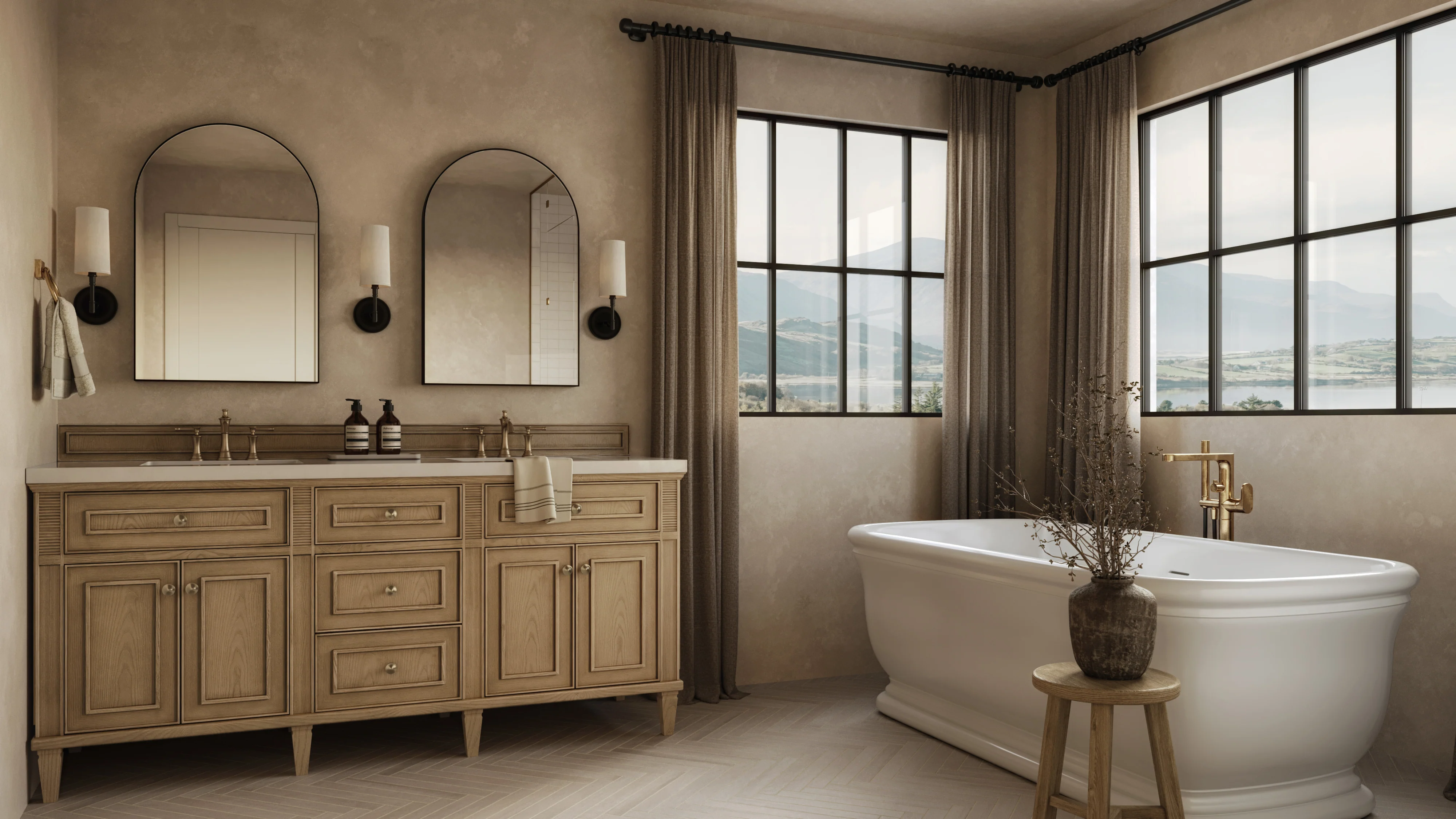 Elodie 72" Double Vanity in Light Natural Oak with 3 cm White Zeus Quartz Top - Image 12
