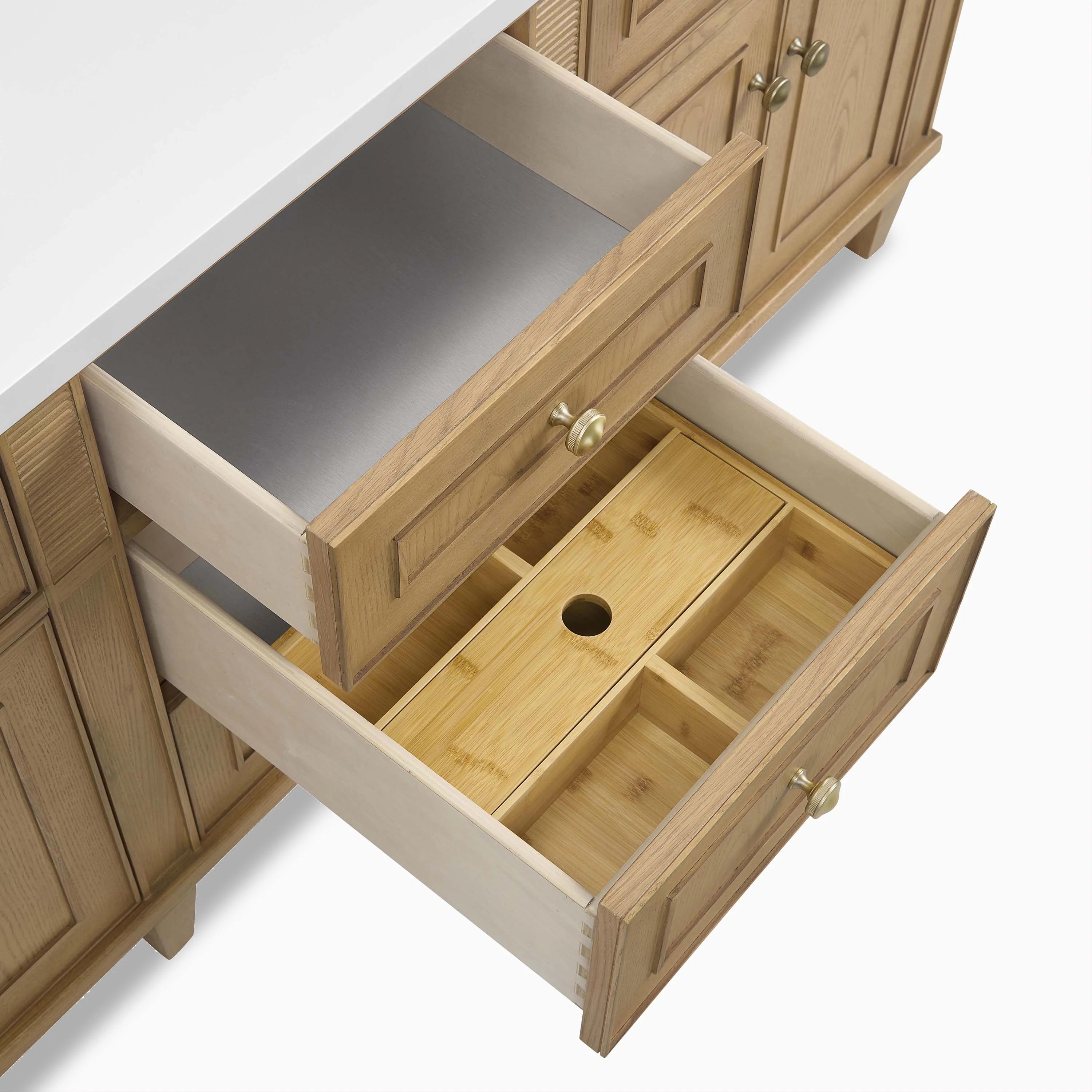 Elodie 72" Double Vanity in Light Natural Oak with 3 cm White Zeus Quartz Top - Image 8