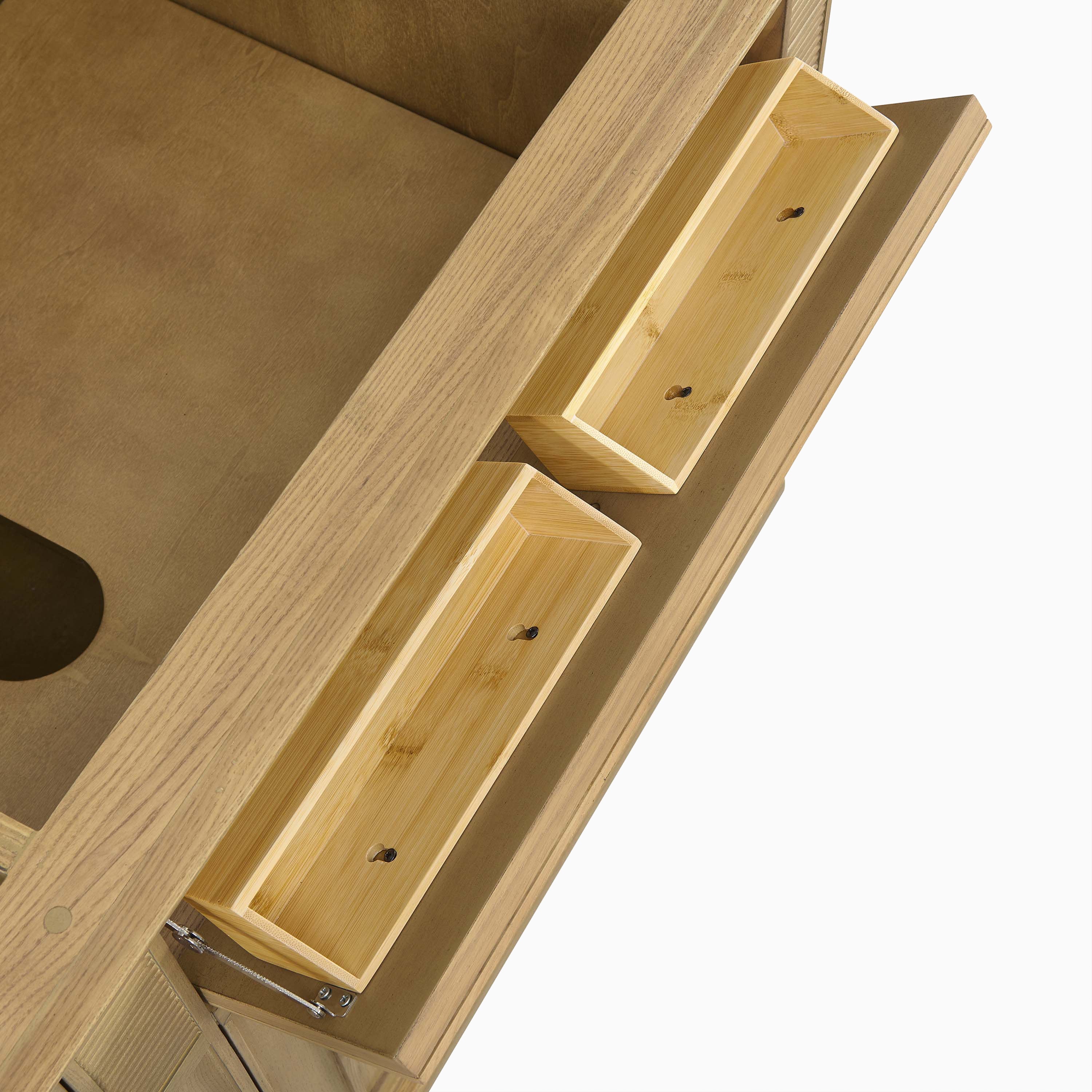 Elodie 72" Double Vanity in Light Natural Oak with 3 cm White Zeus Quartz Top - Image 9