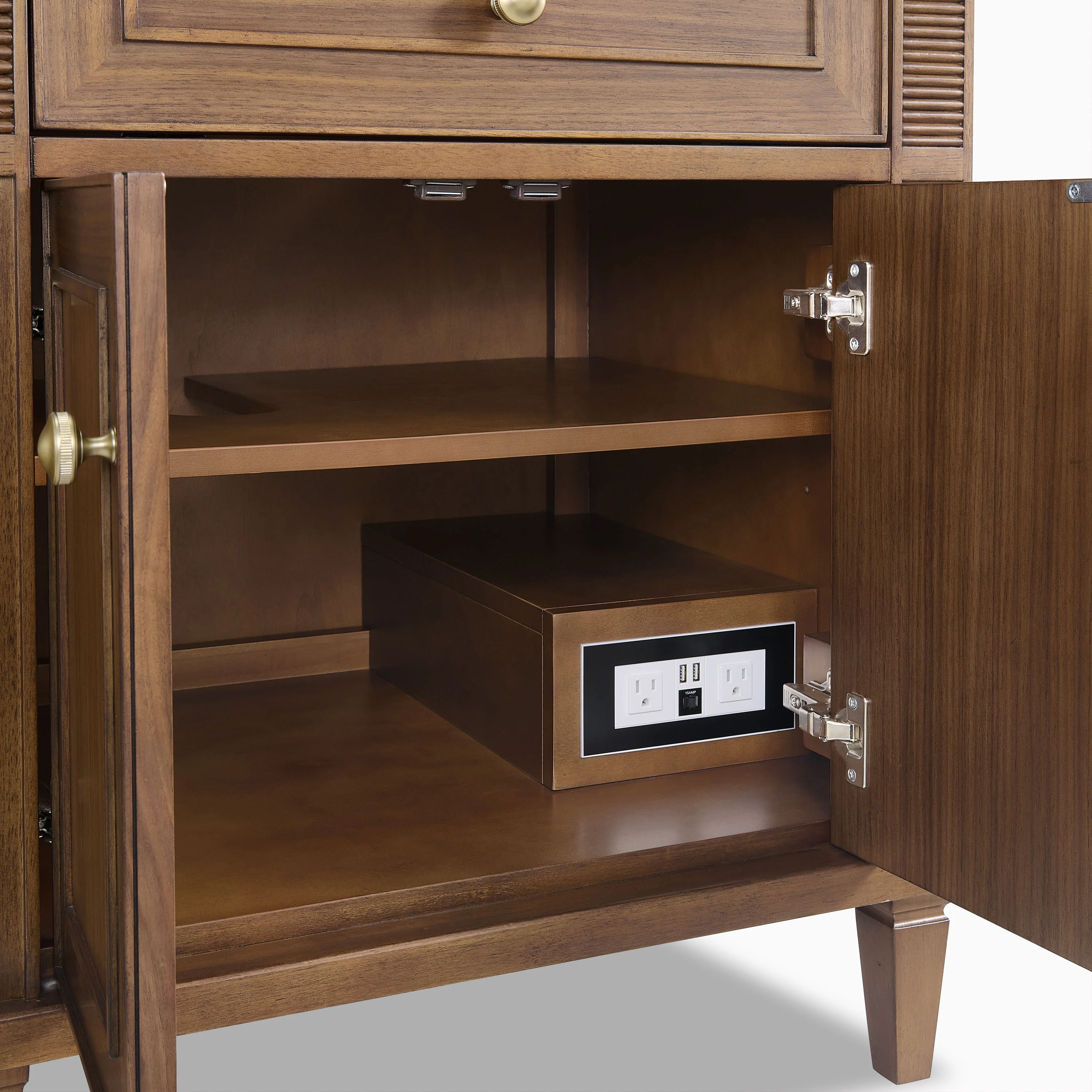 Elodie 72" Double Vanity in Mid-Century Walnut with 3 cm White Zeus Quartz Top - Image 7