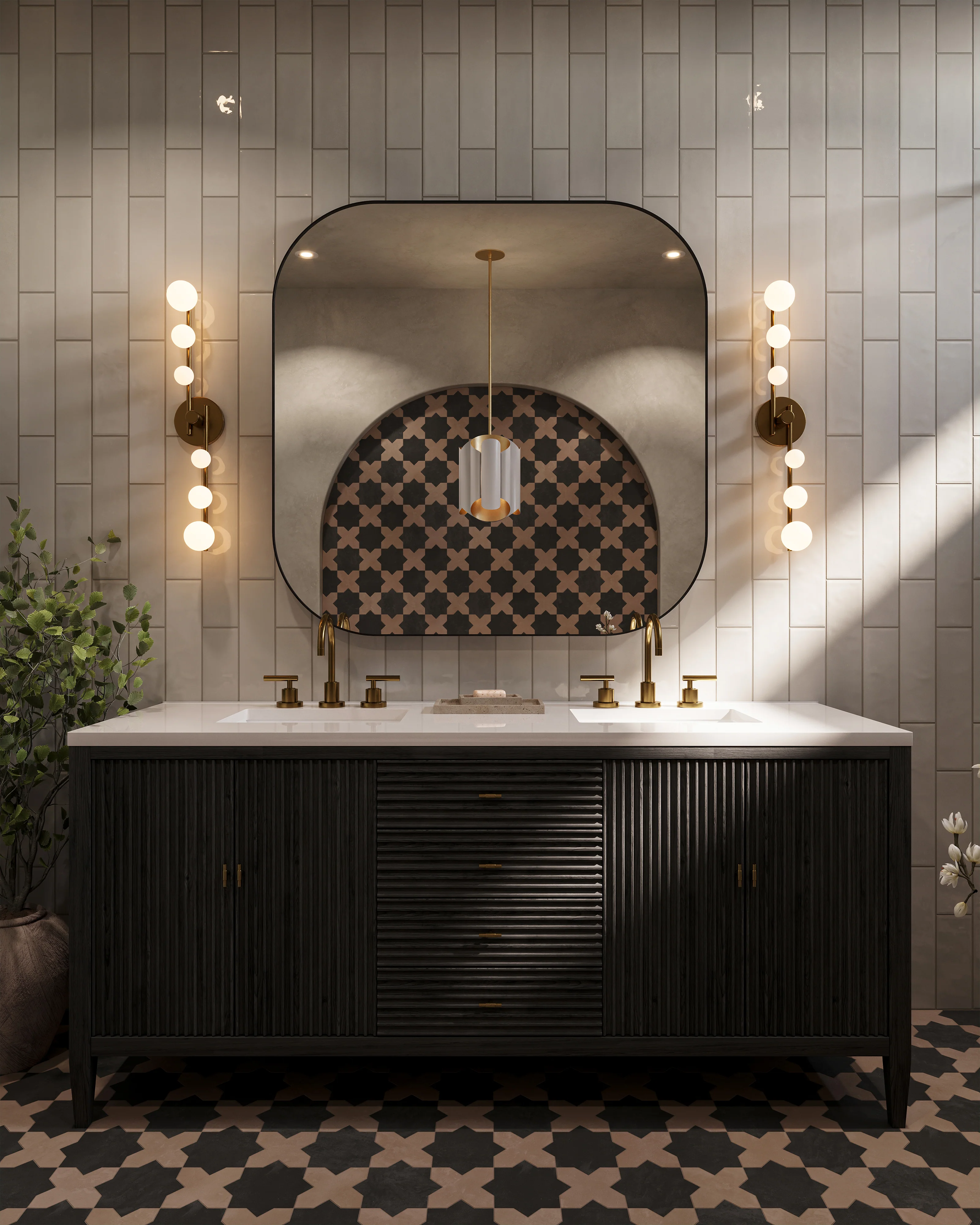 Emmery 29" LED Vanity Light in Brushed Gold/Opal Glass - Image 6