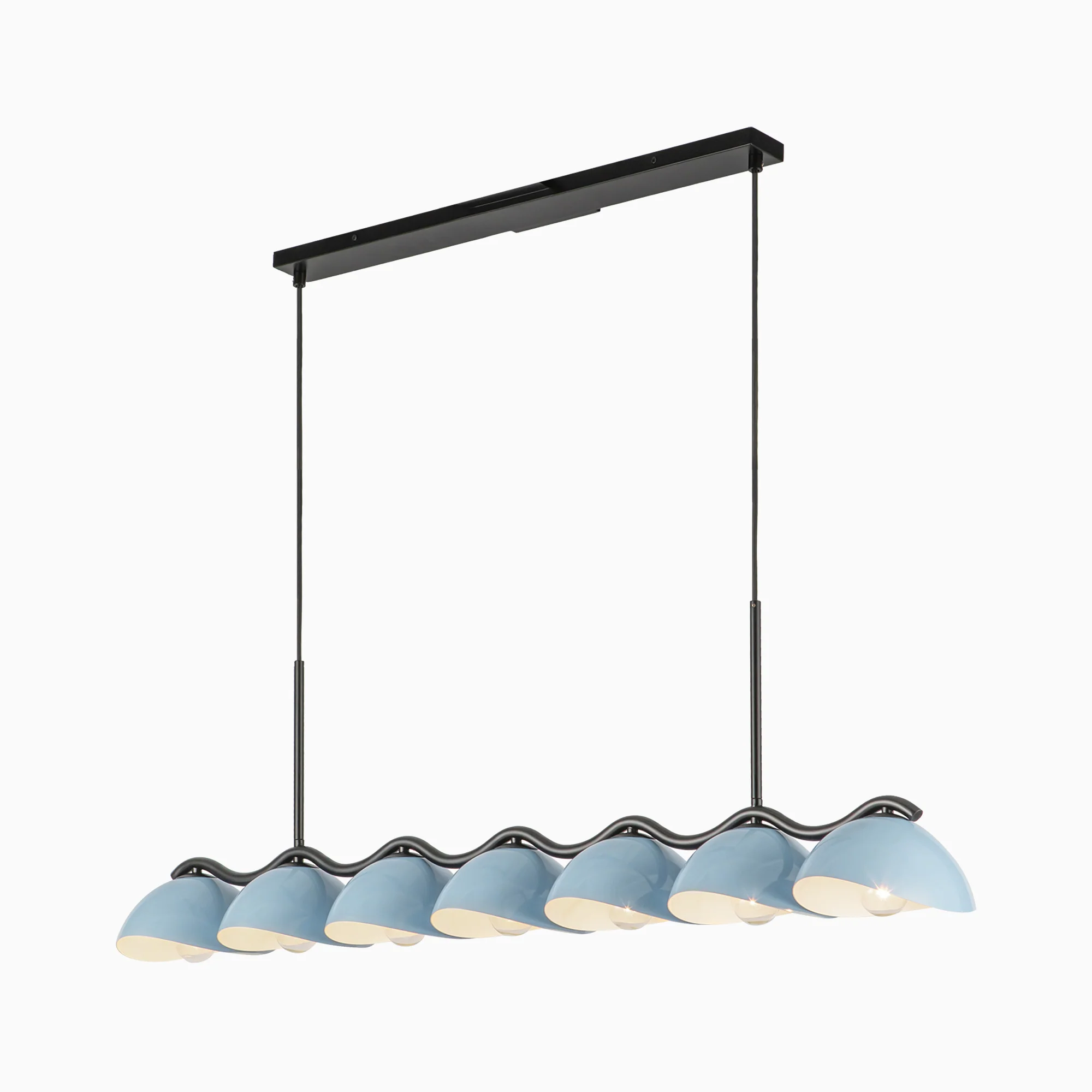 Erza 42" Socket Linear Pendant in Black/Cerulean
