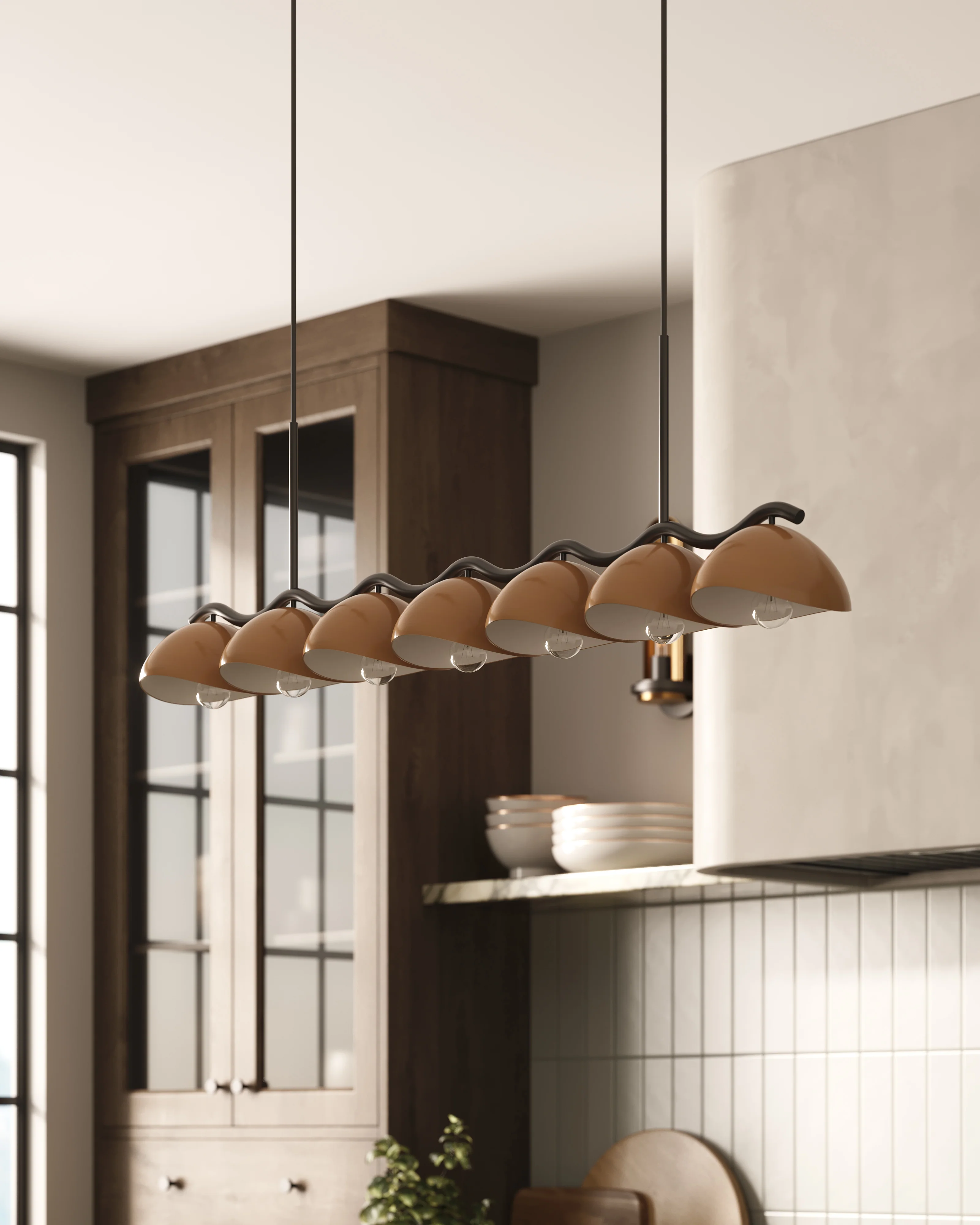 Erza 42" Socket Linear Pendant in Black/Peach - Image 2