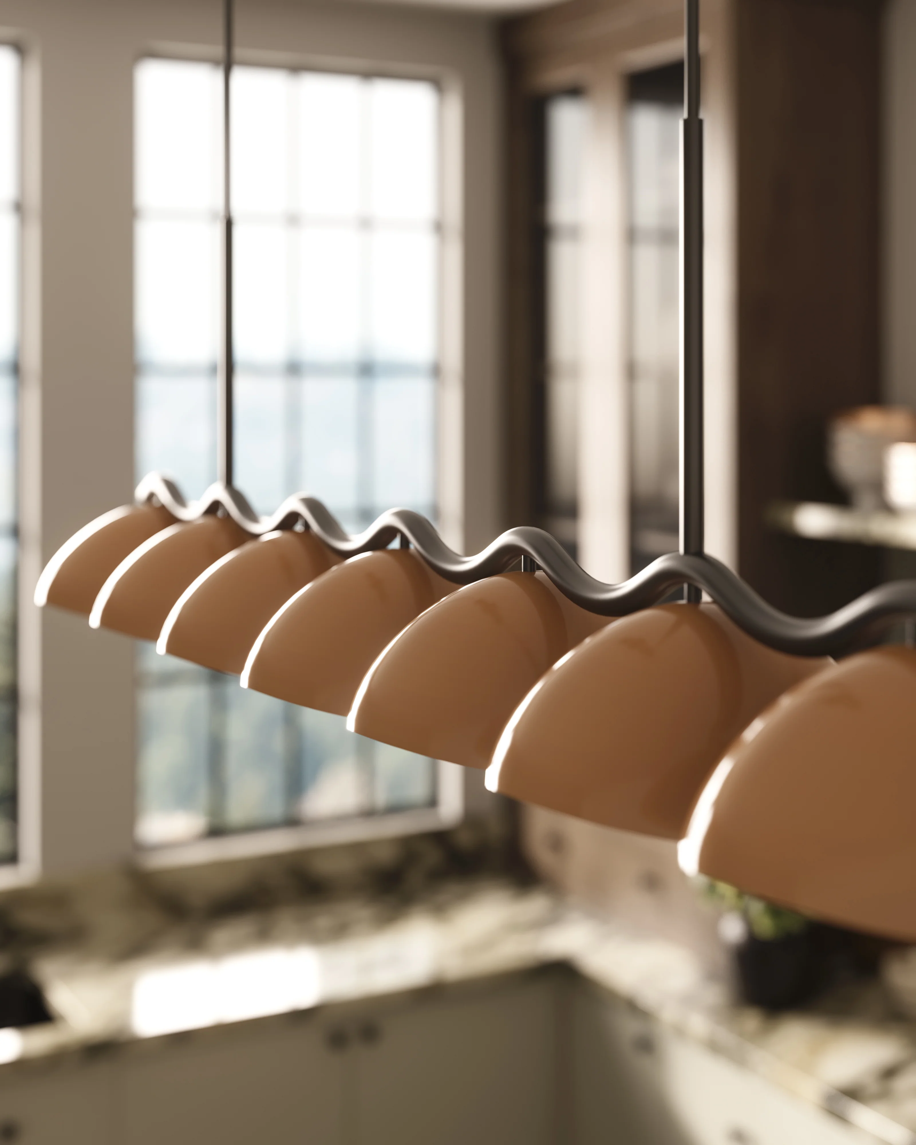 Erza 42" Socket Linear Pendant in Black/Peach - Image 6
