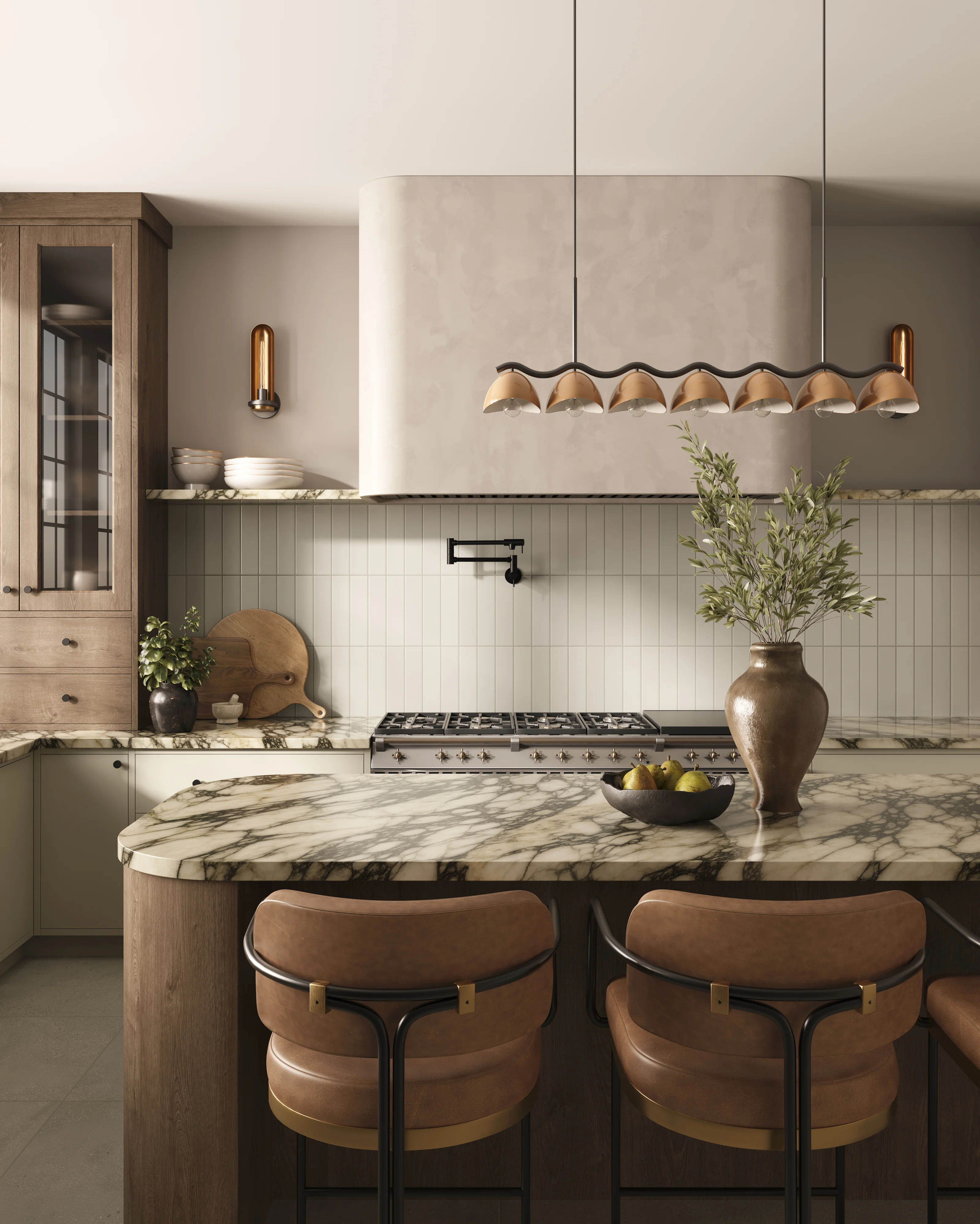 Erza 42" Socket Linear Pendant in Black/Peach - Image 7