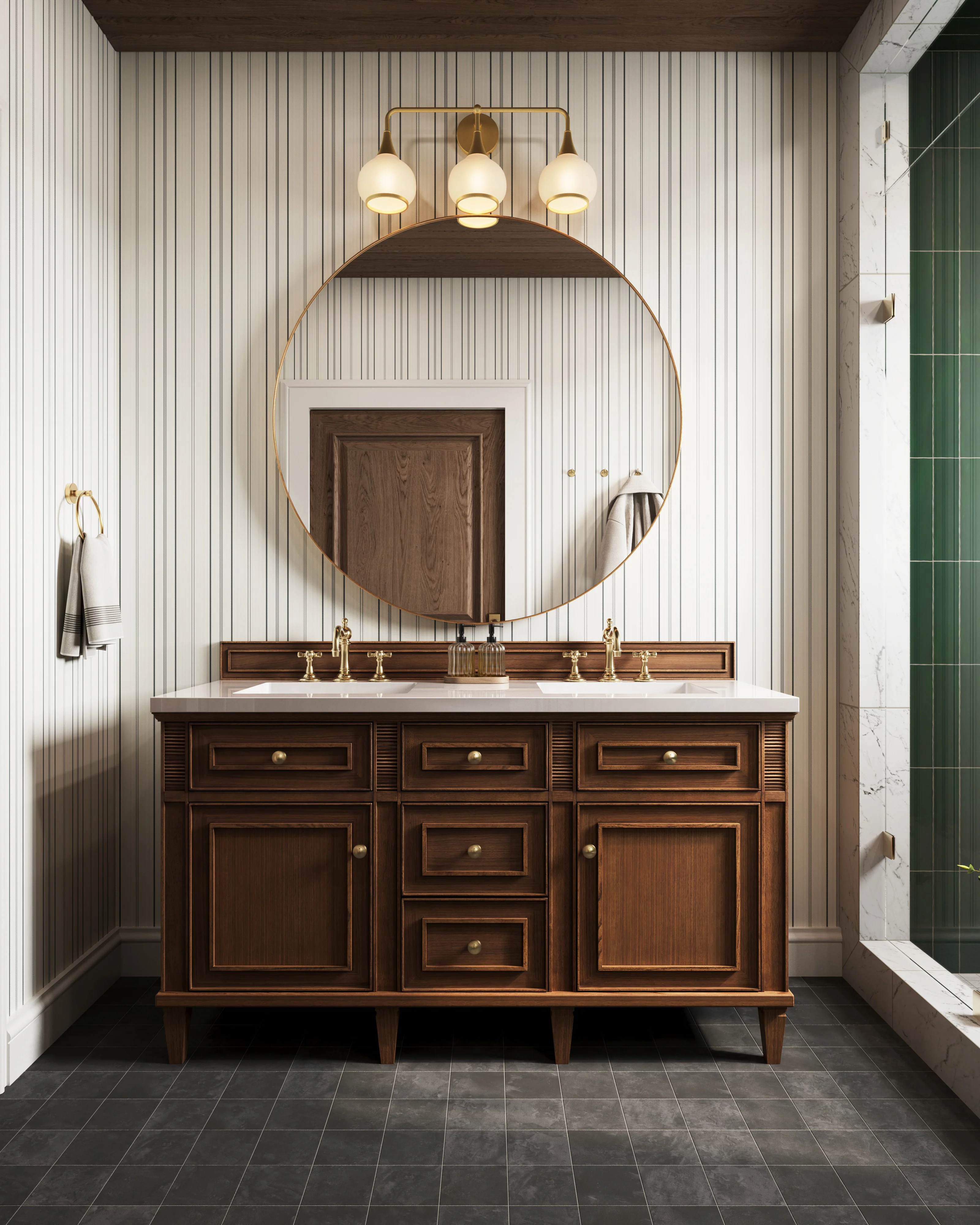 Esmeralda Round Mirror in Polished Brass - Image 10