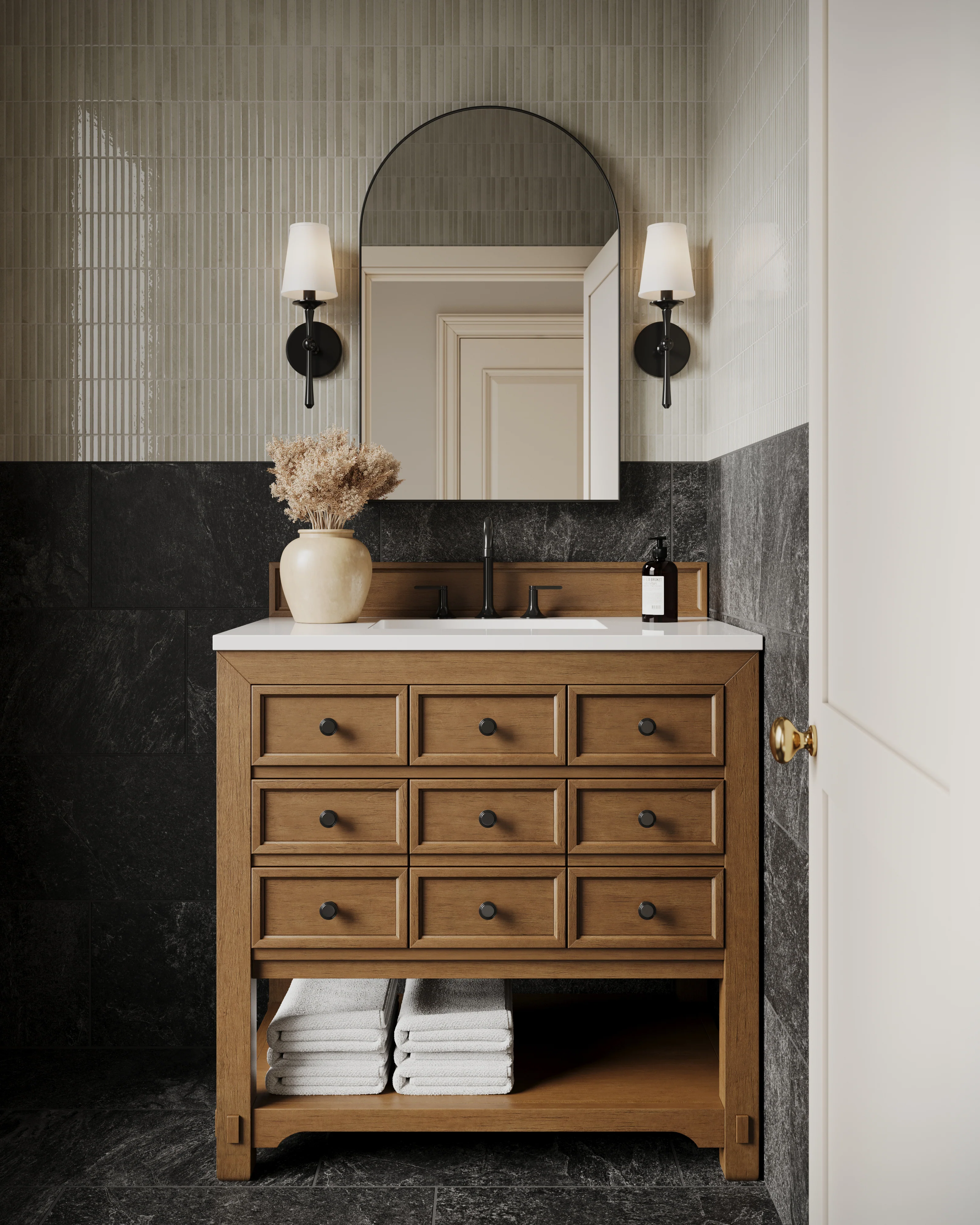 Rosalie 36" Single Vanity in Amber Birch with 3 cm White Zeus Quartz Top - Image 10