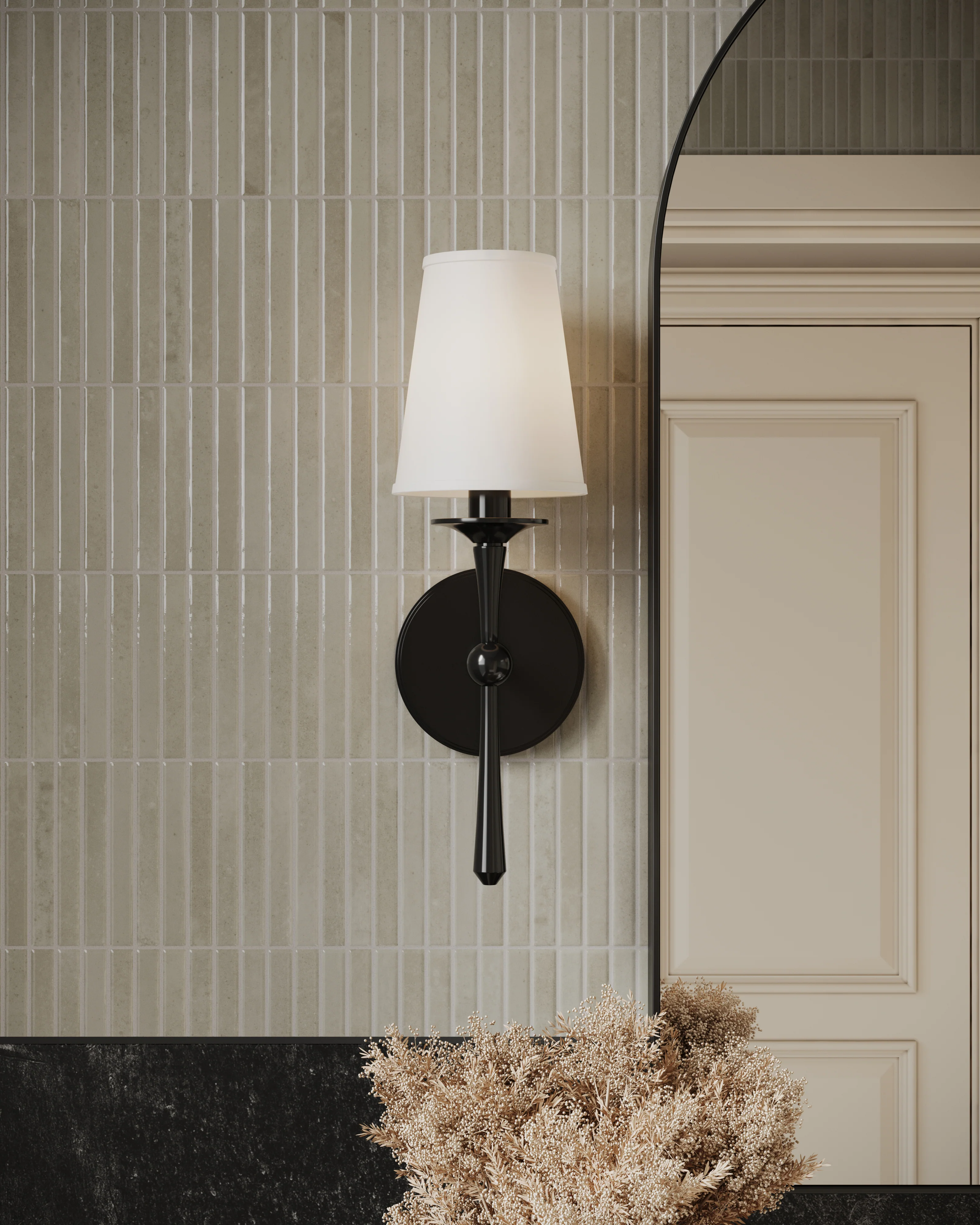 Miley 4.5x9.1 Glossy Porcelain Tile in Ivory - Image 11