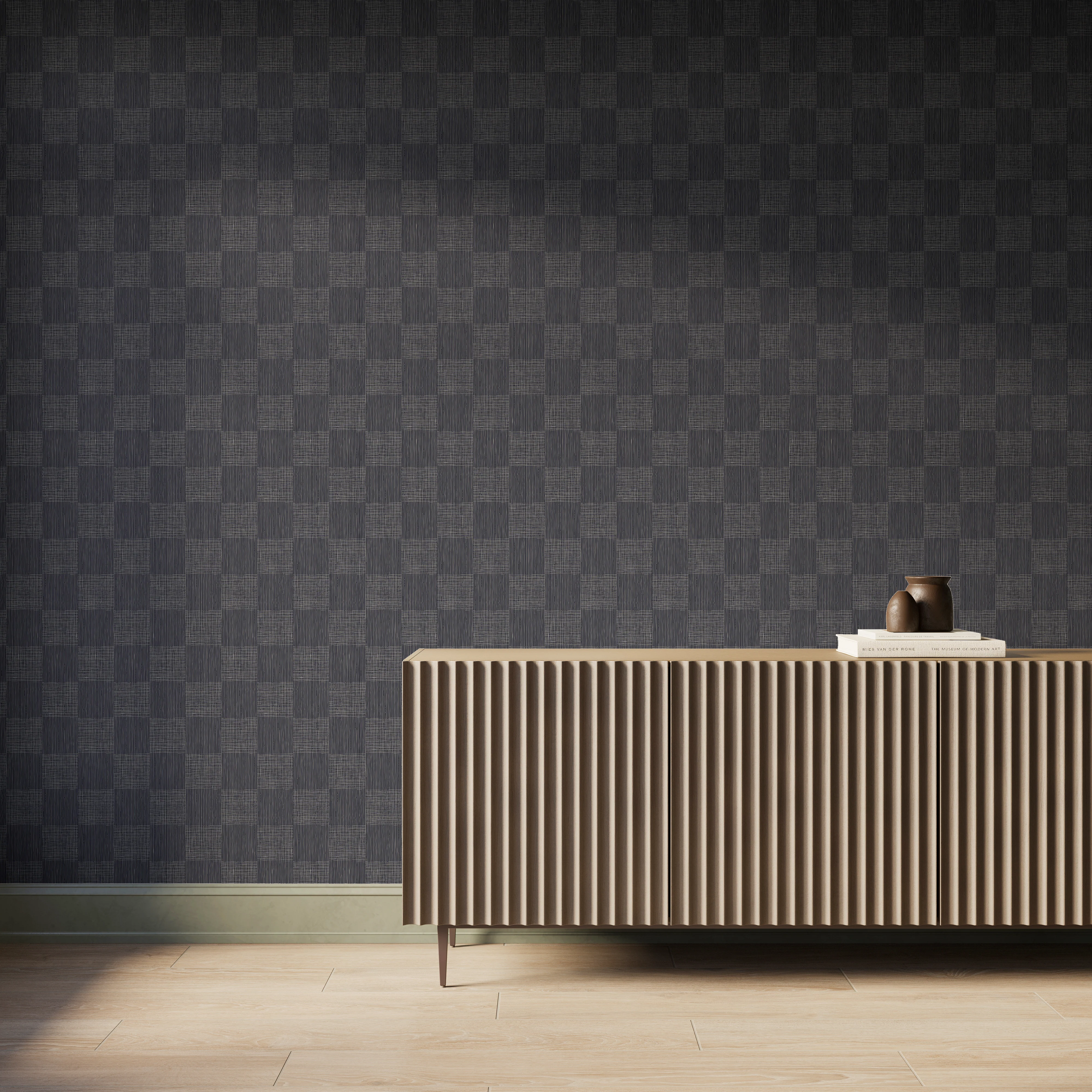 Essex Wallpaper in Black I, 52" x 132" - Image 2