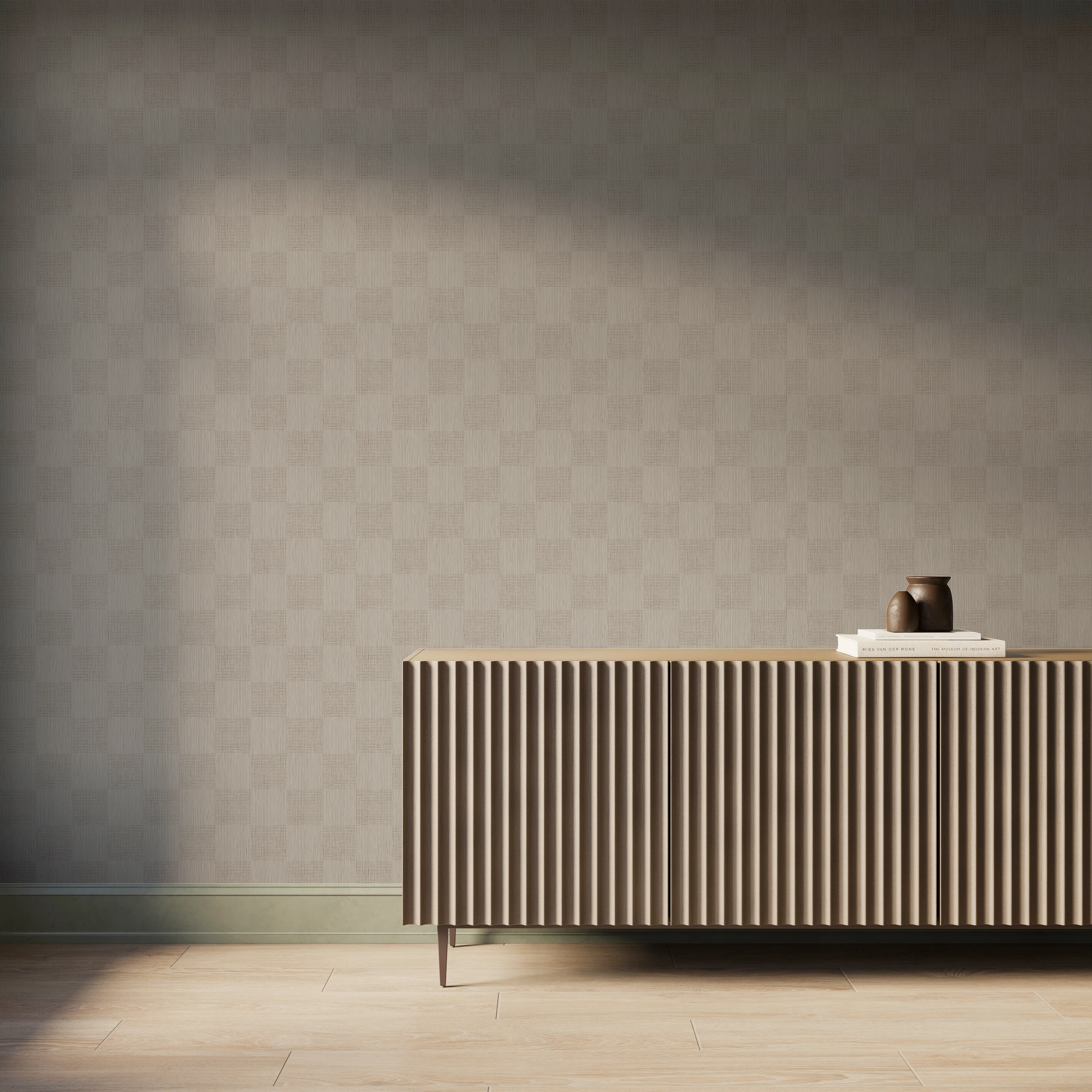 Essex Wallpaper in Taupe II, 52" x 132" - Image 3