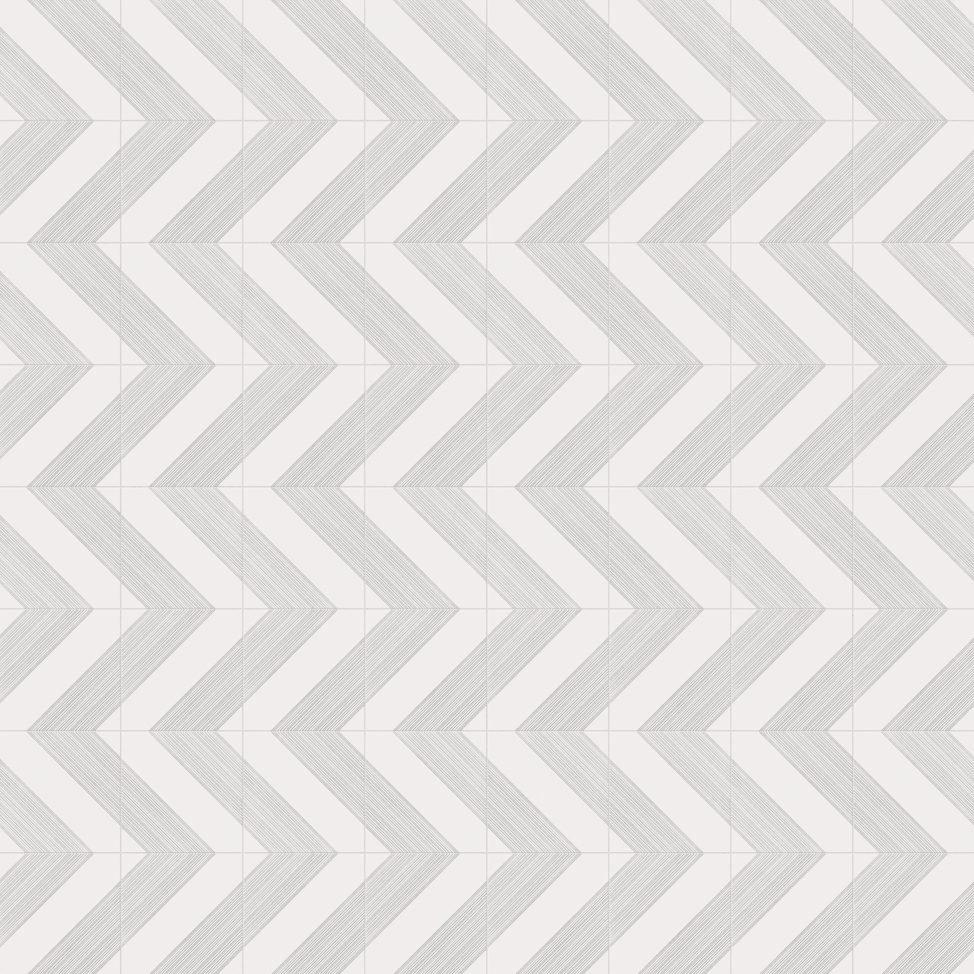 Estelle 12x12 Satin Ceramic Tile in Deco 1 White Silver - Image 5