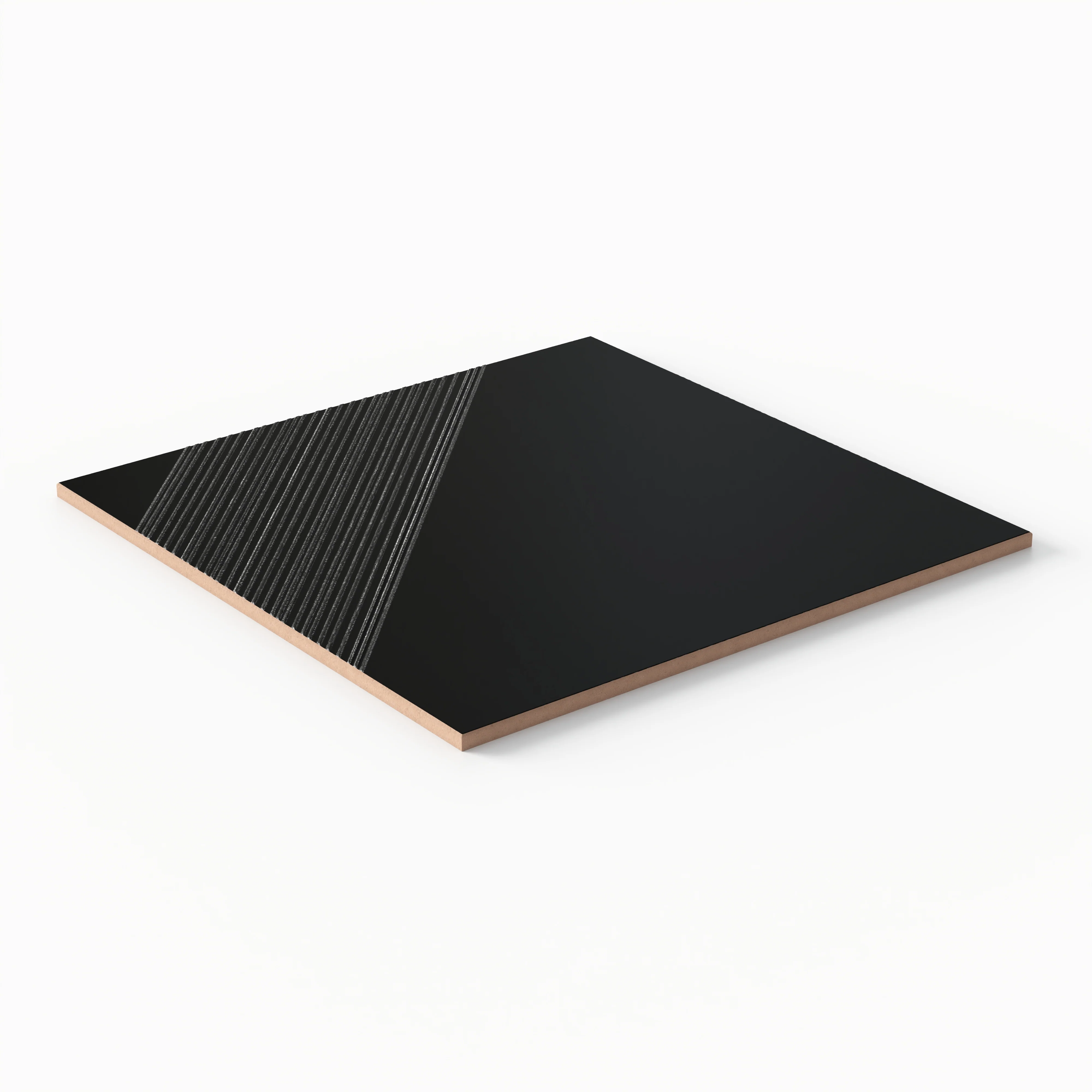 Estelle 12x12 Satin Ceramic Tile in Deco 3 Black Silver - Image 3