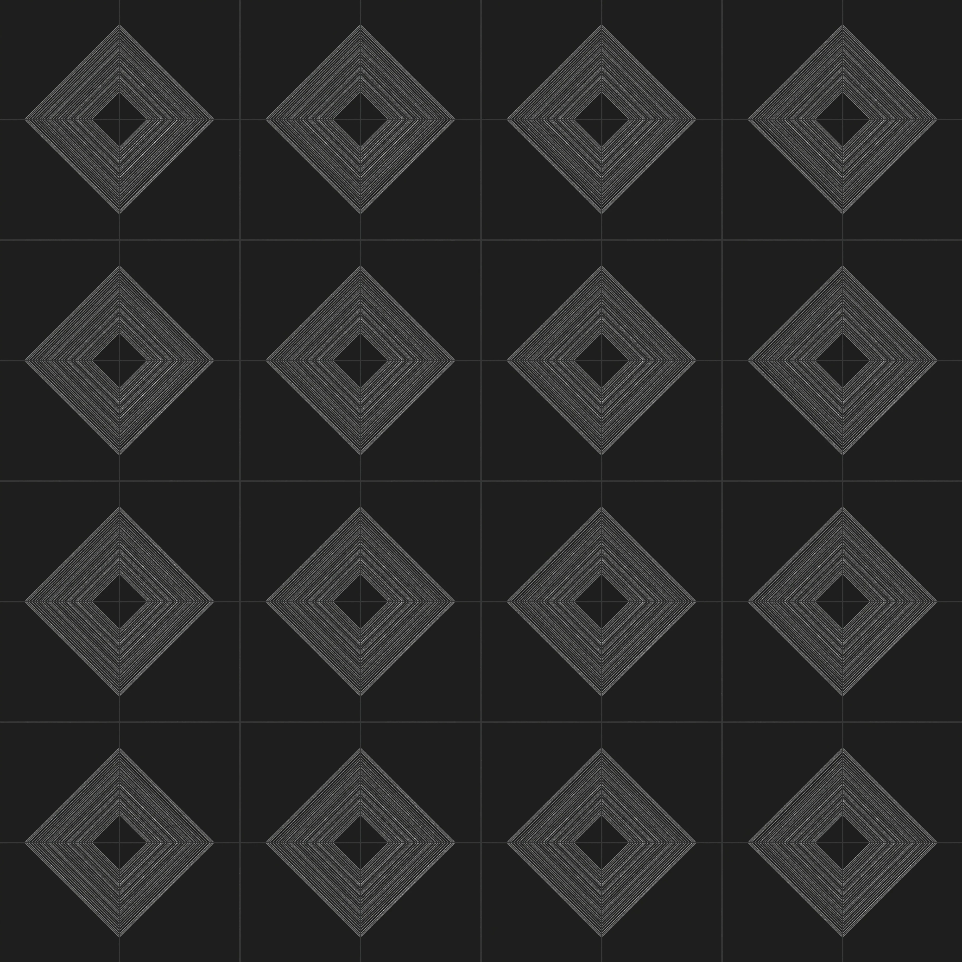 Estelle 12x12 Satin Ceramic Tile in Deco 3 Black Silver - Image 4