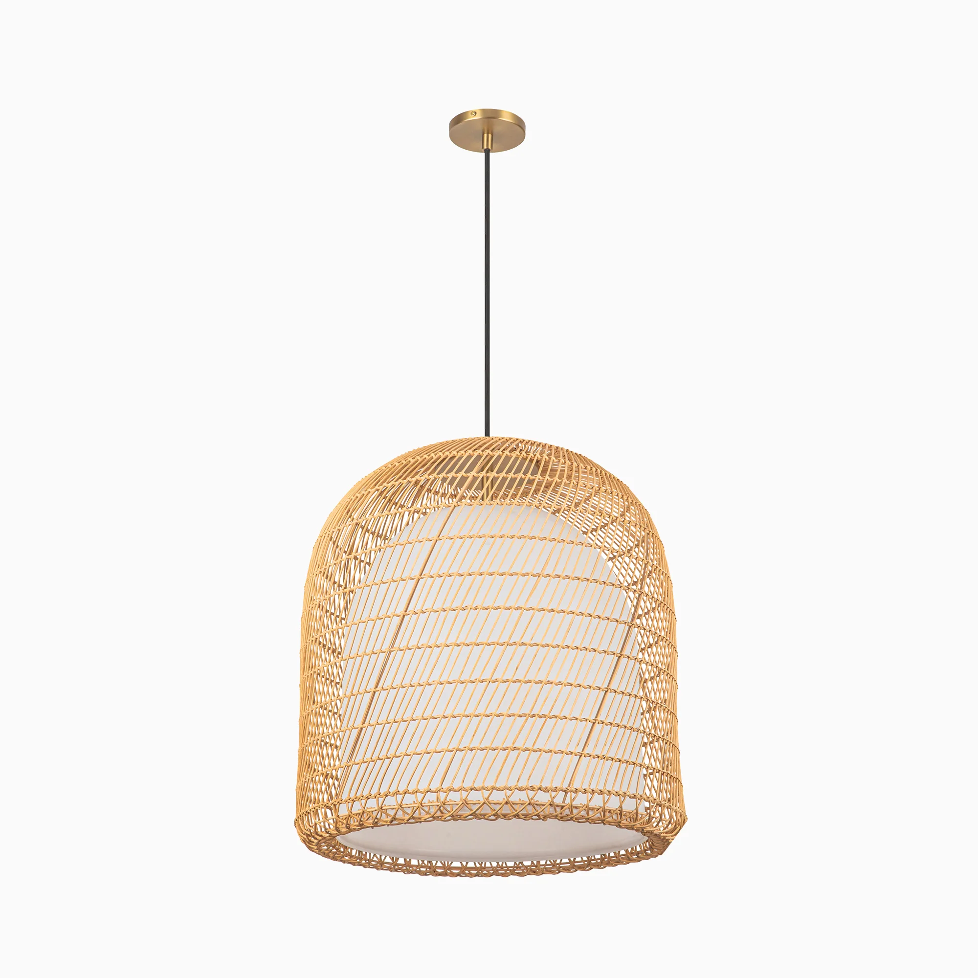 Finch 20" 1 Light Pendant in Brushed Gold/Opal Glass - Image 4