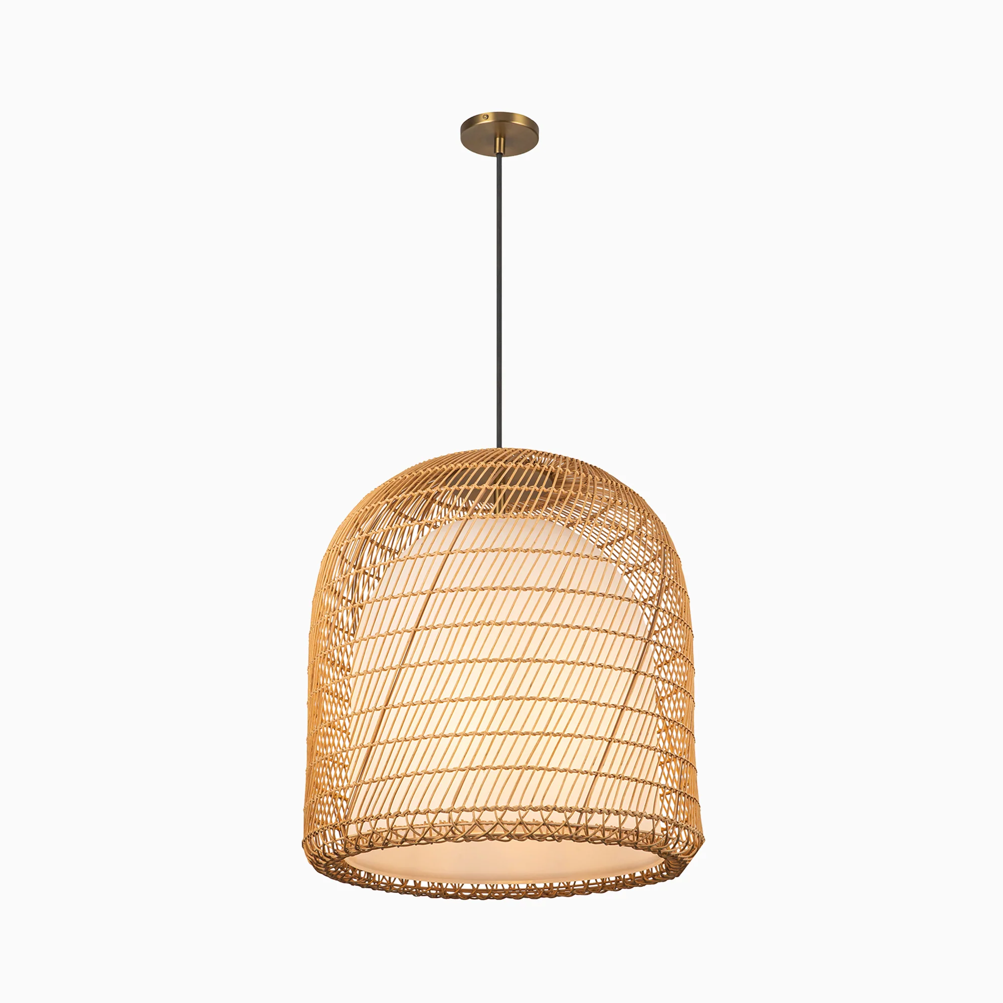 Finch 20" 1 Light Pendant in Brushed Gold/Opal Glass - Image 5