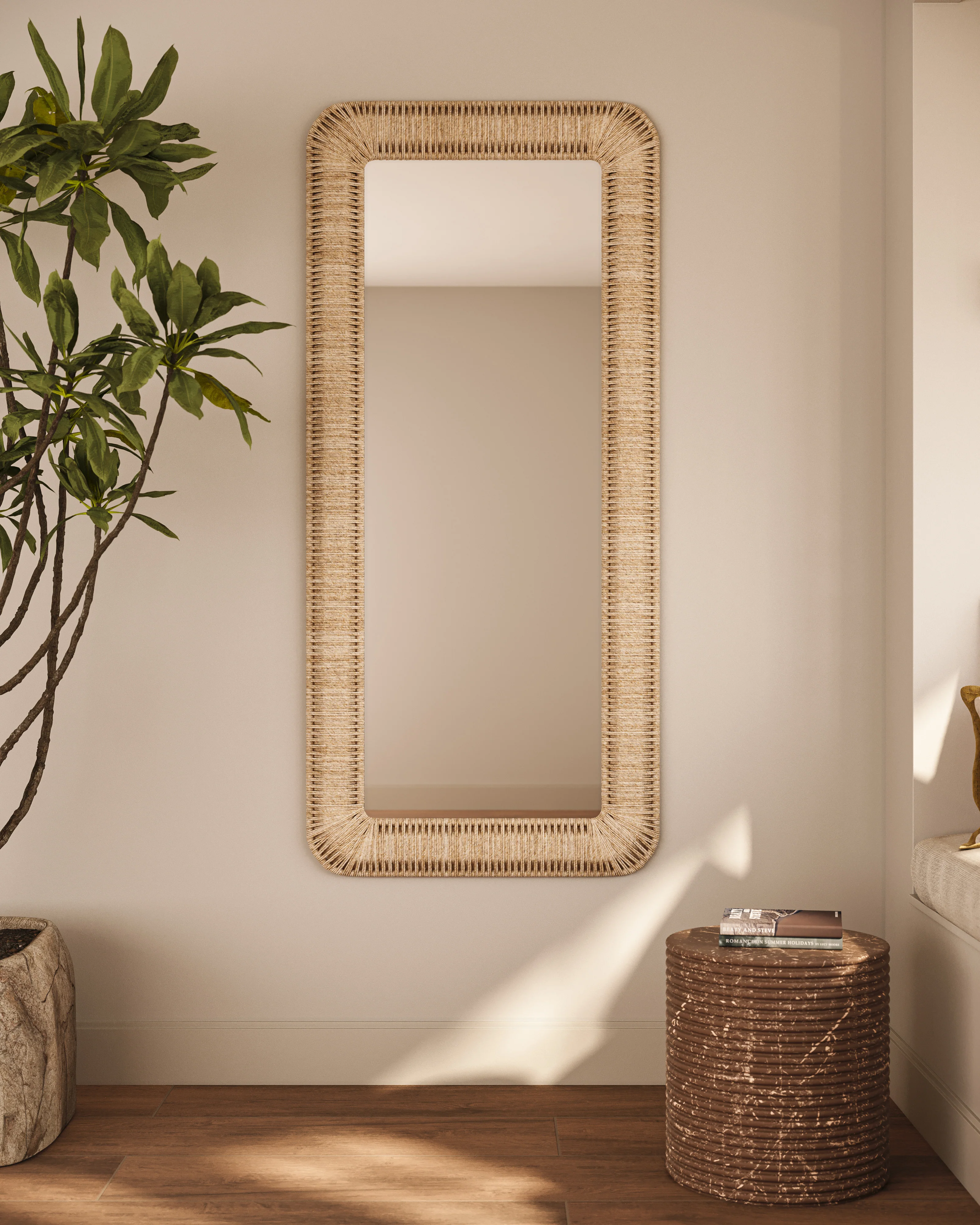 Fioren Floor Mirror in Natural - Image 5