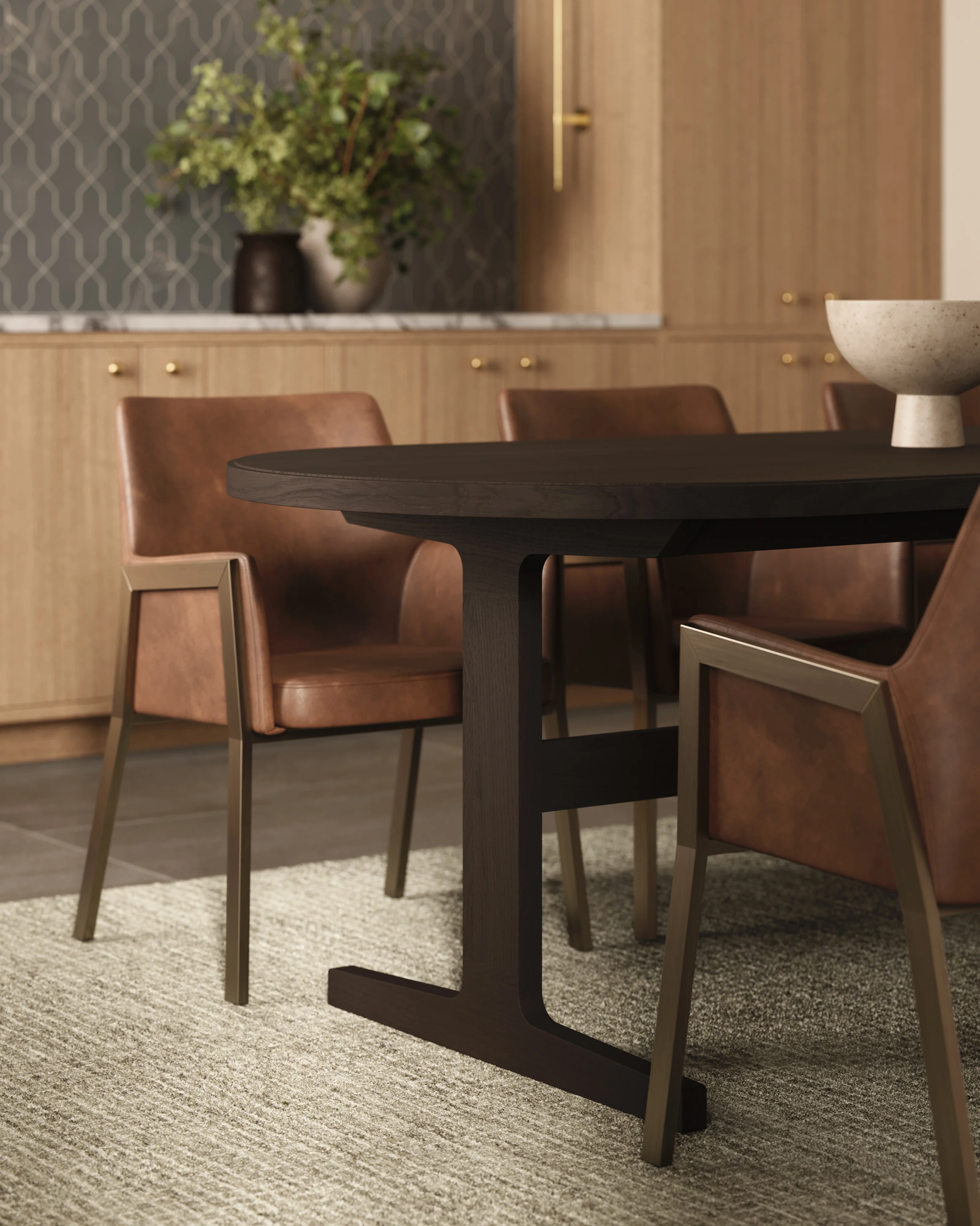 Fleurin Ash Oval Dining Table in Mocha, 96" - Image 6