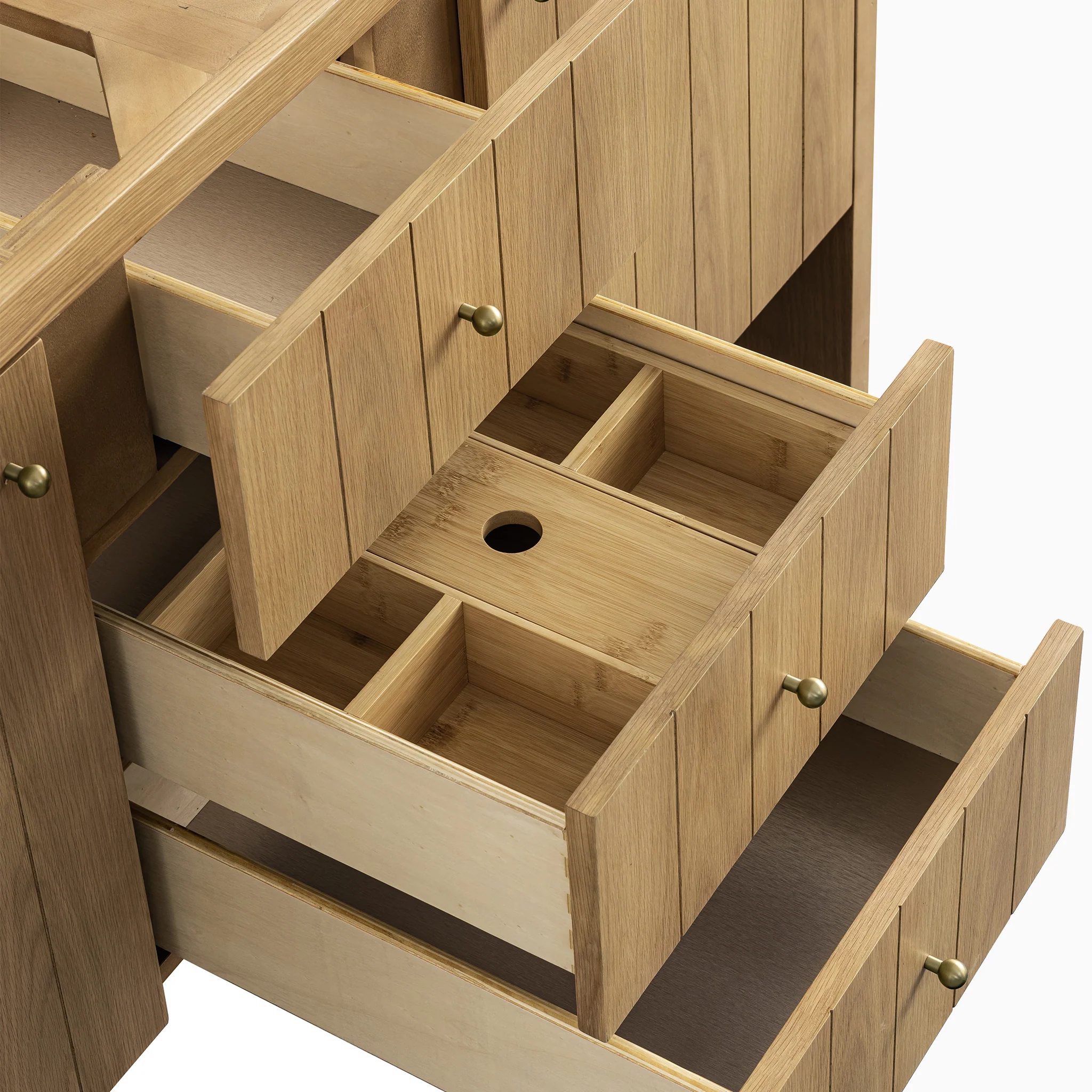 Gabriella 60" Double Vanity in Light Natural Oak with 3 cm White Zeus Quartz Top - Image 9