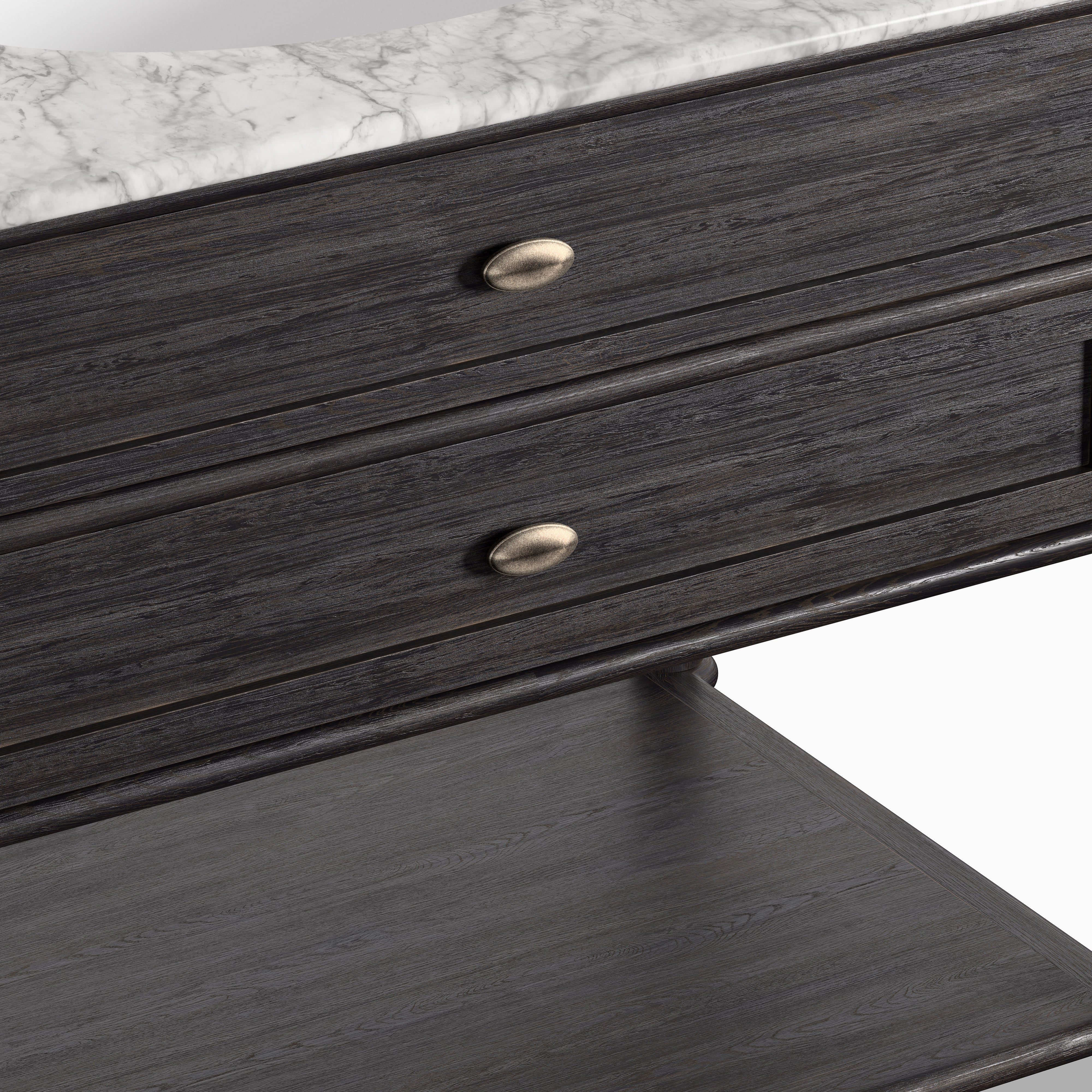 Gemma 36" Single Vanity in Satin Black Veneer with Carrara Marble Top - Image 9