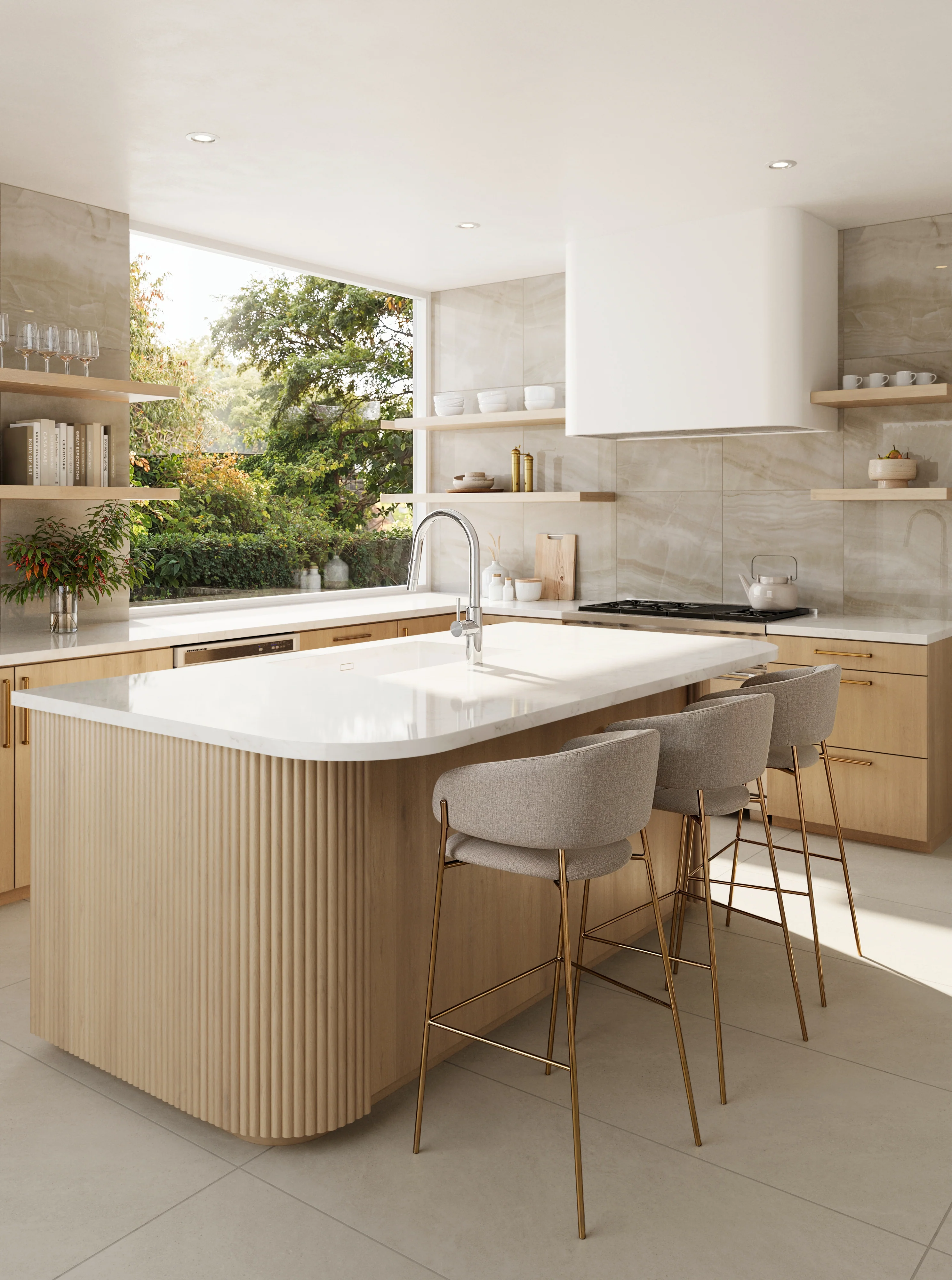 Giselle 24x24 Polished Porcelain Tile in Shell - Image 2