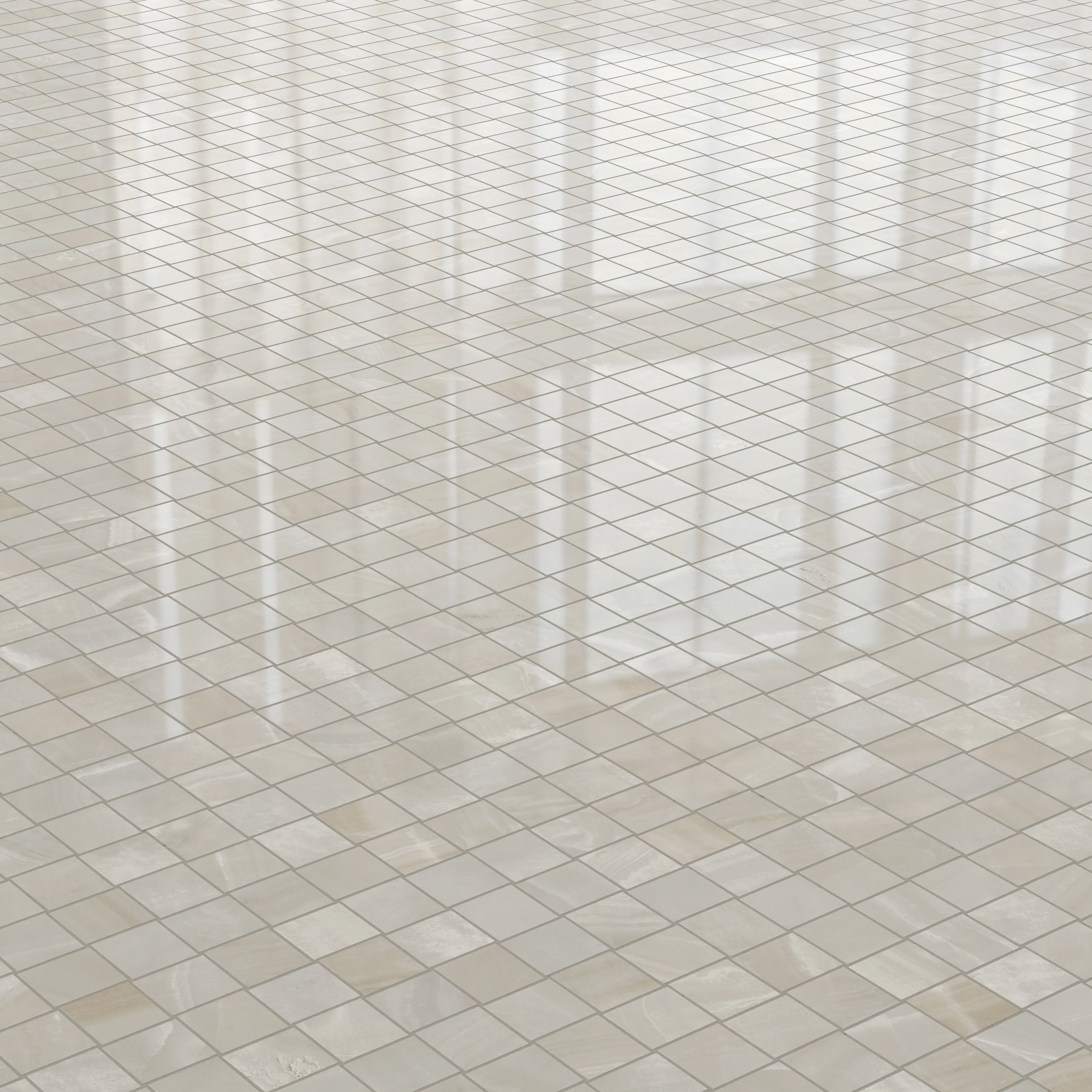 Giselle 2x2 Polished Porcelain Mosaic Tile in Shell - Image 3