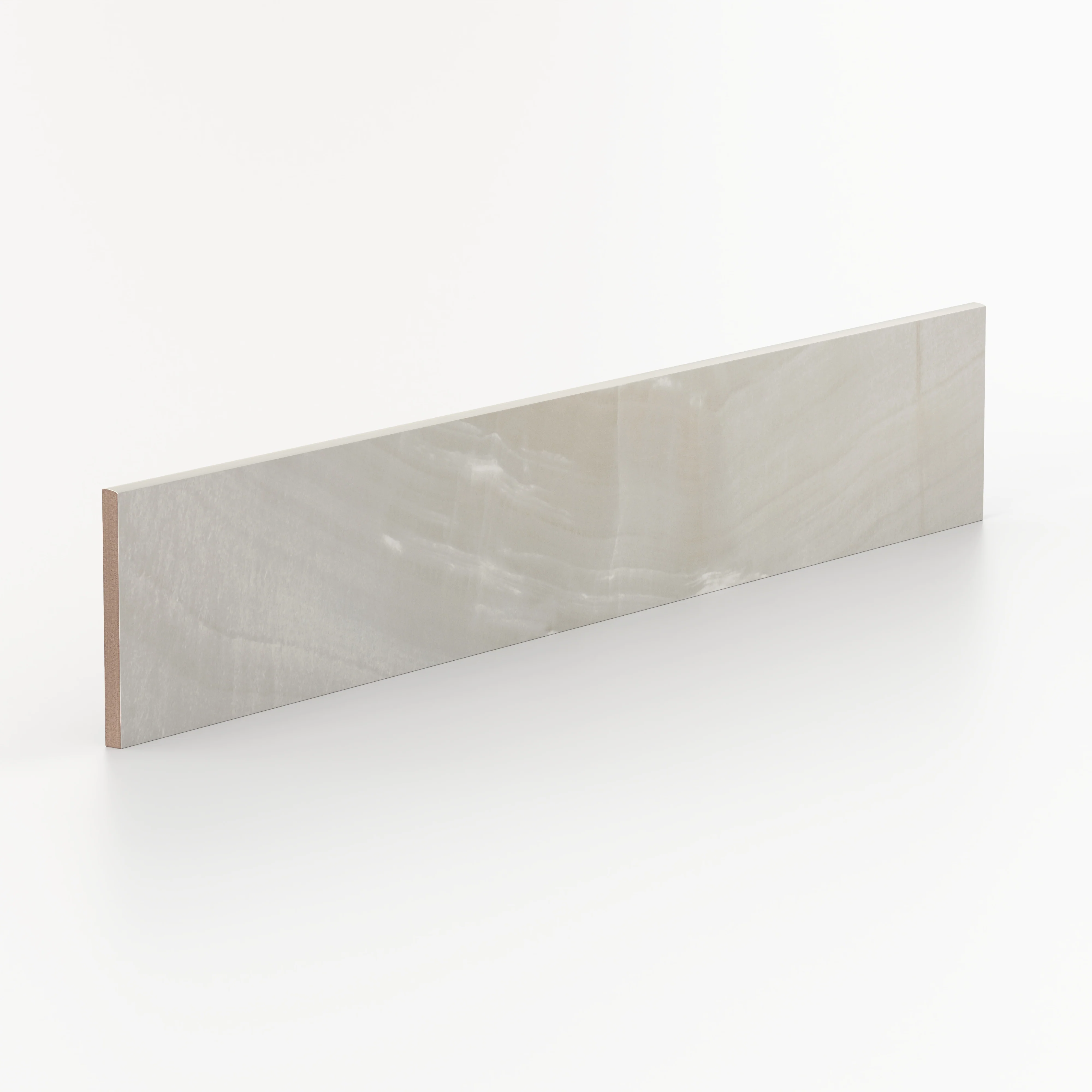Giselle 4x24 Polished Porcelain Bullnose Tile in Shell - Image 2