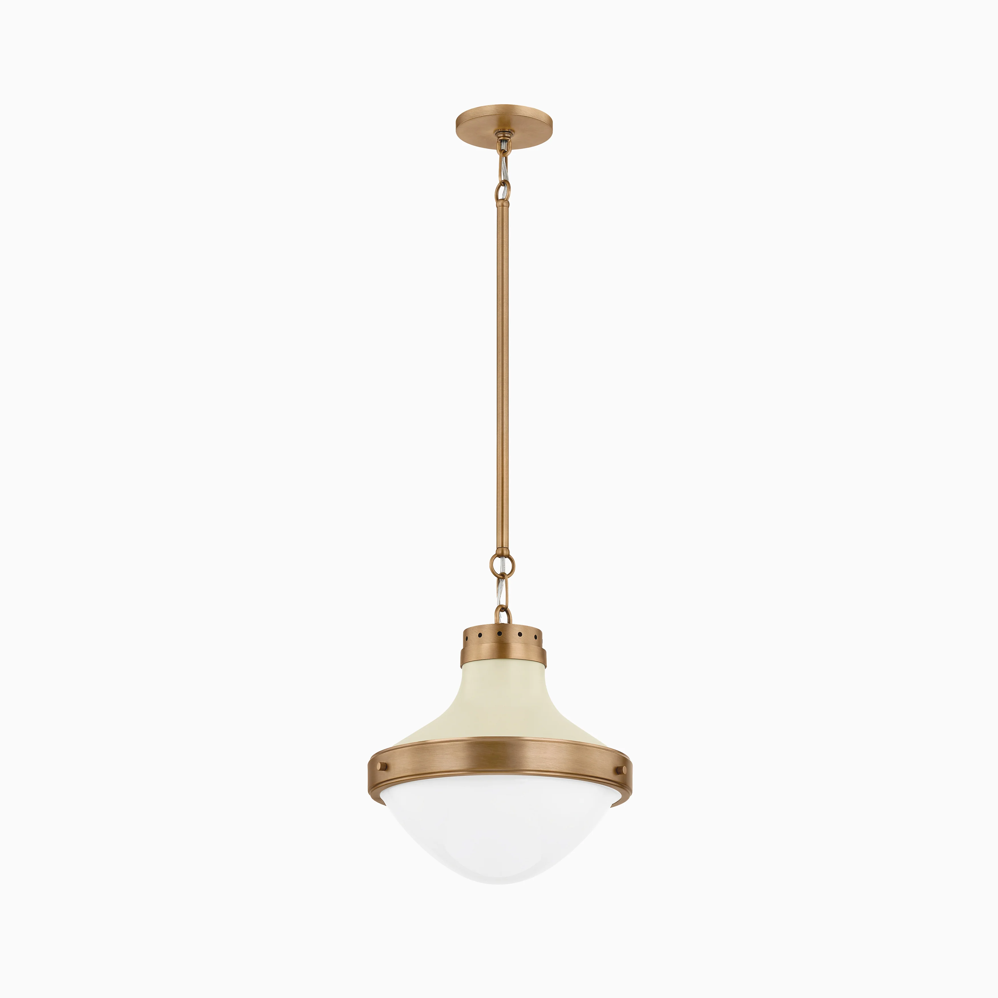 Grady Pendant in Patina Brass and Soft Sand - Image 3