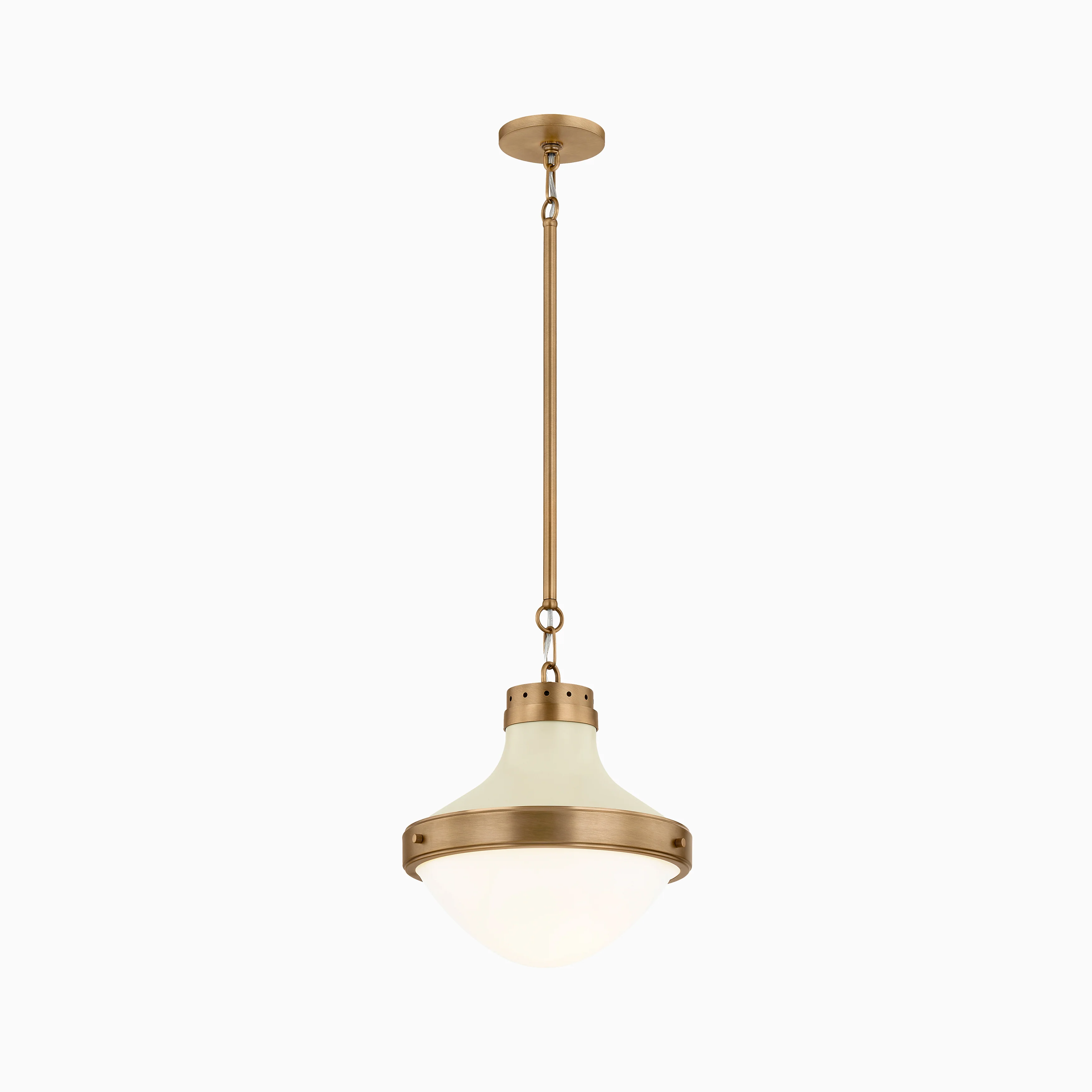 Grady Pendant in Patina Brass and Soft Sand - Image 4
