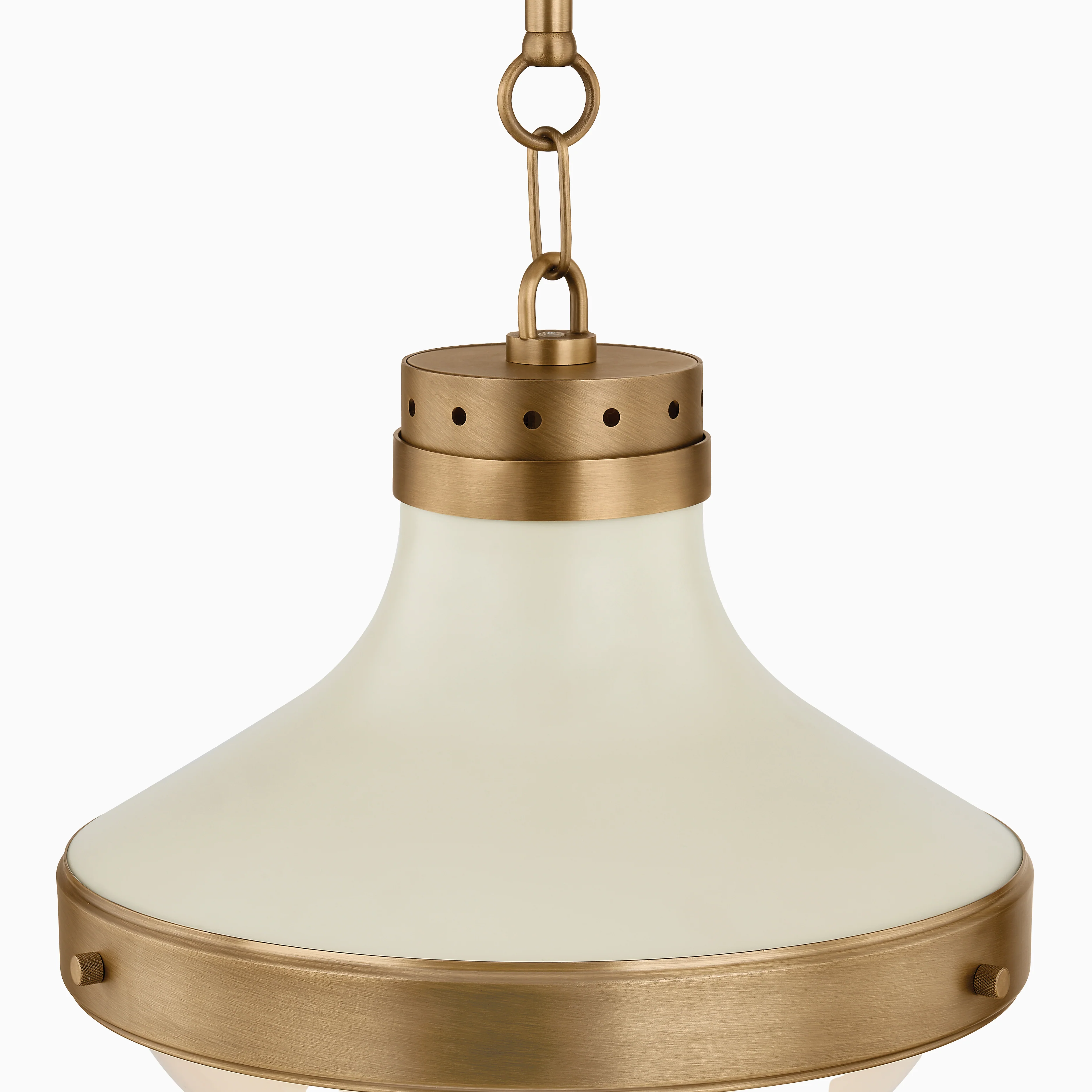 Grady Pendant in Patina Brass and Soft Sand - Image 5