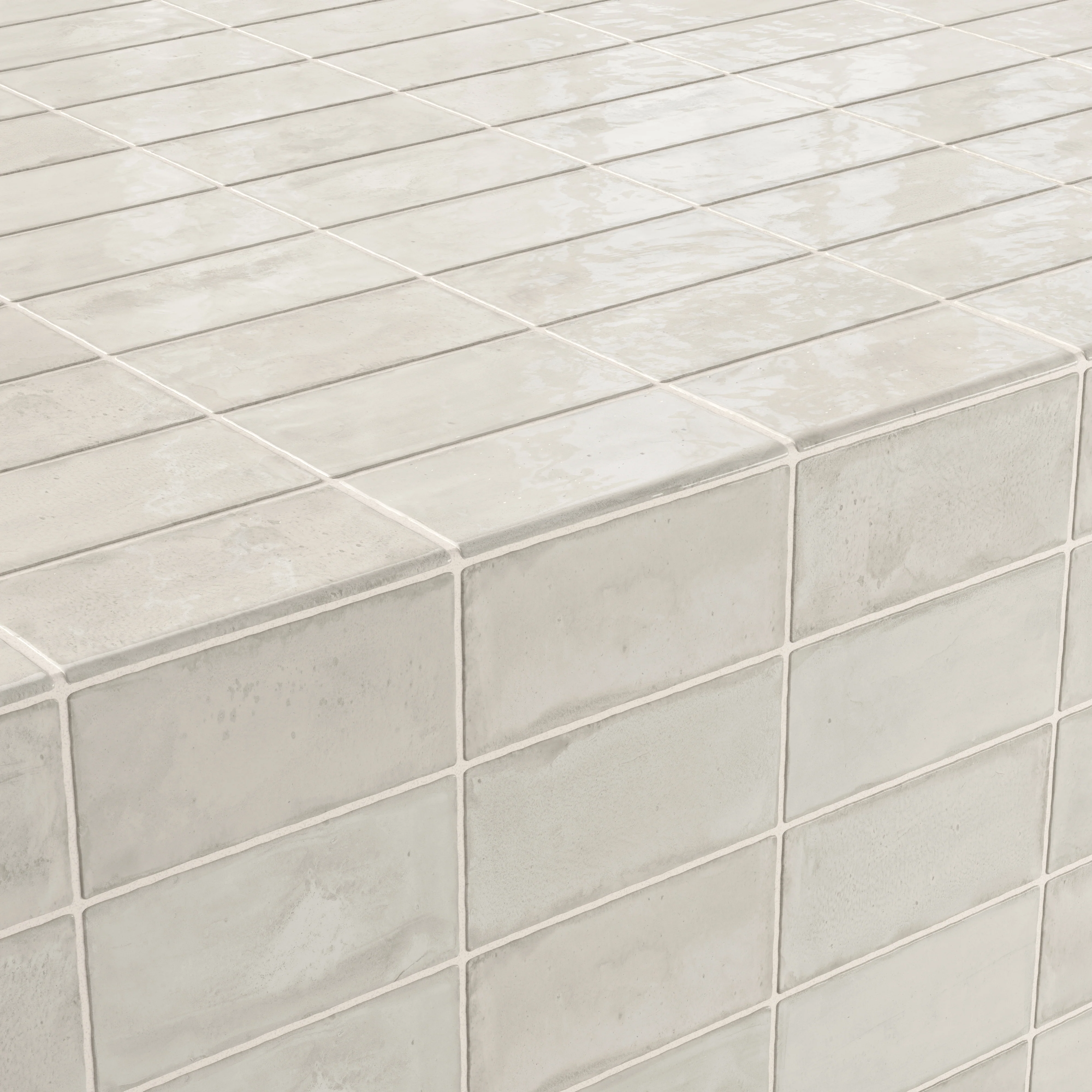 Graham 3x6 Bullnose Glossy Ceramic Tile in Off White - Image 4