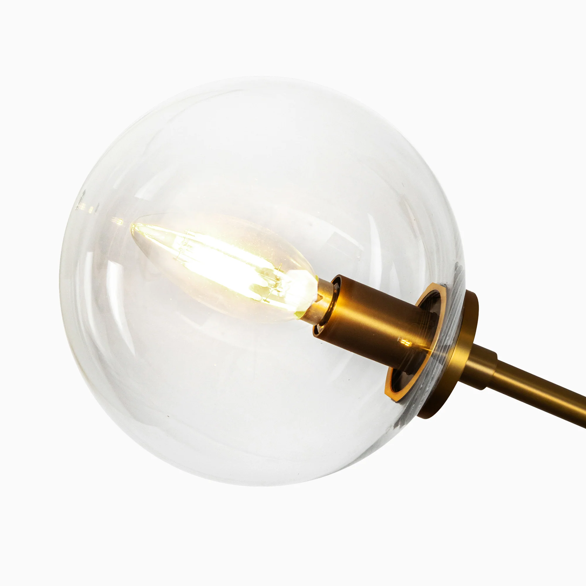 Hailey 48" 4 Lights Linear Pendant in Aged Gold/Clear Glass - Image 6