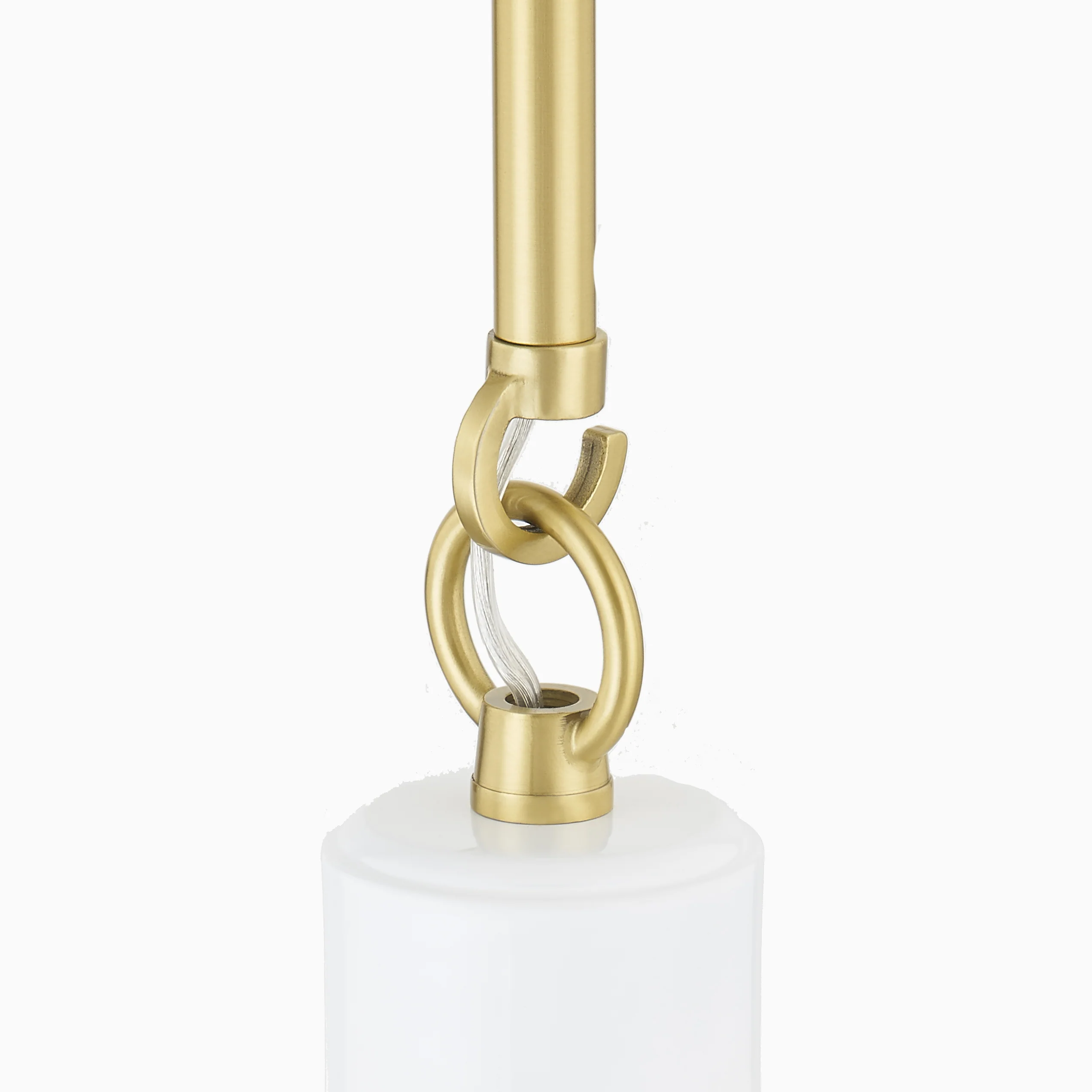 Halsey 13" Pendant in White & Aged Brass - Image 5